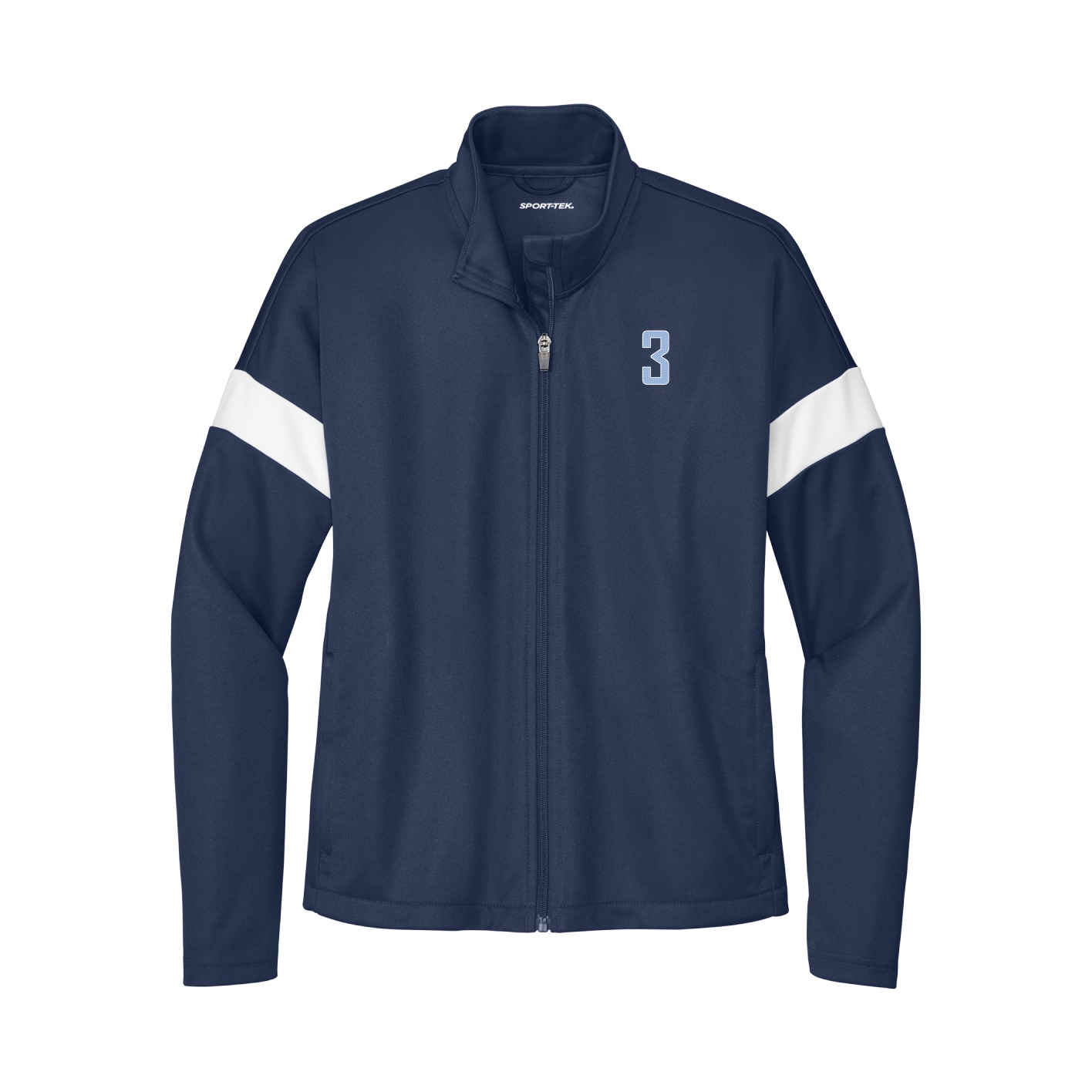 Womens Team Travel Full-Zip Jacket — Front Shirsy in Navy/White