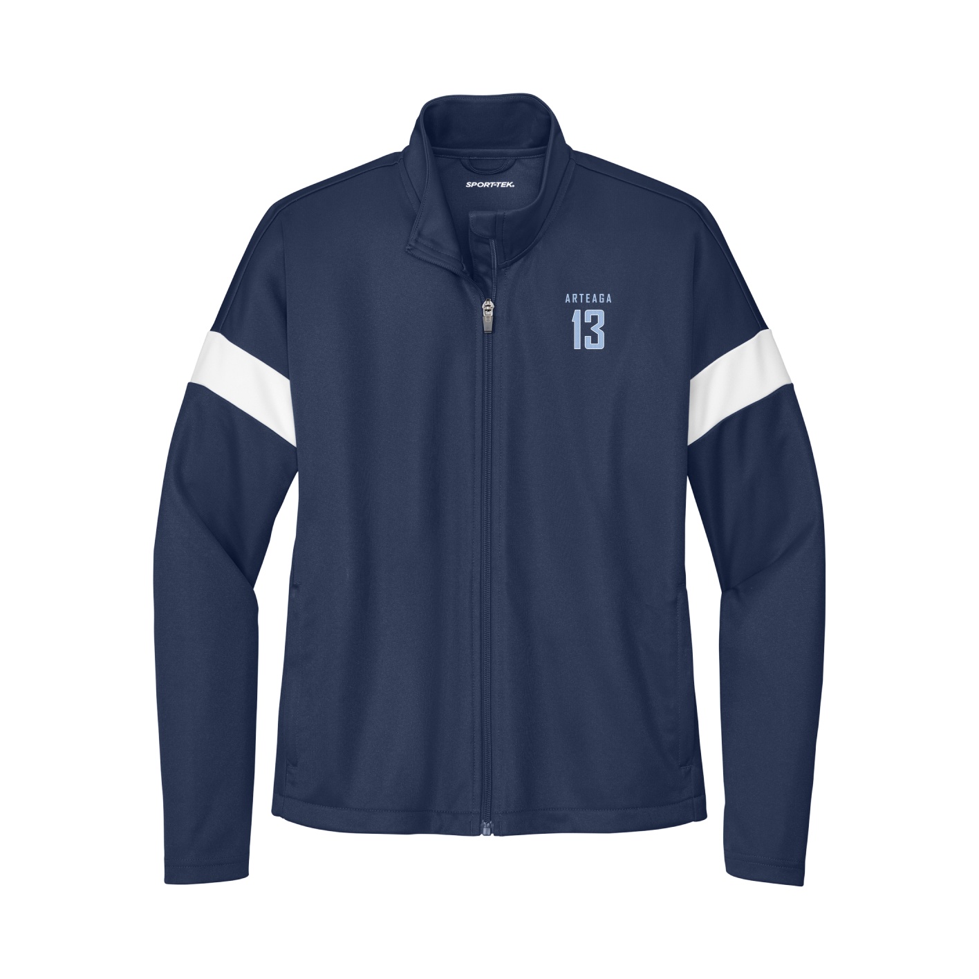 Womens Team Travel Full-Zip Jacket — Front Shirsy in Navy/White