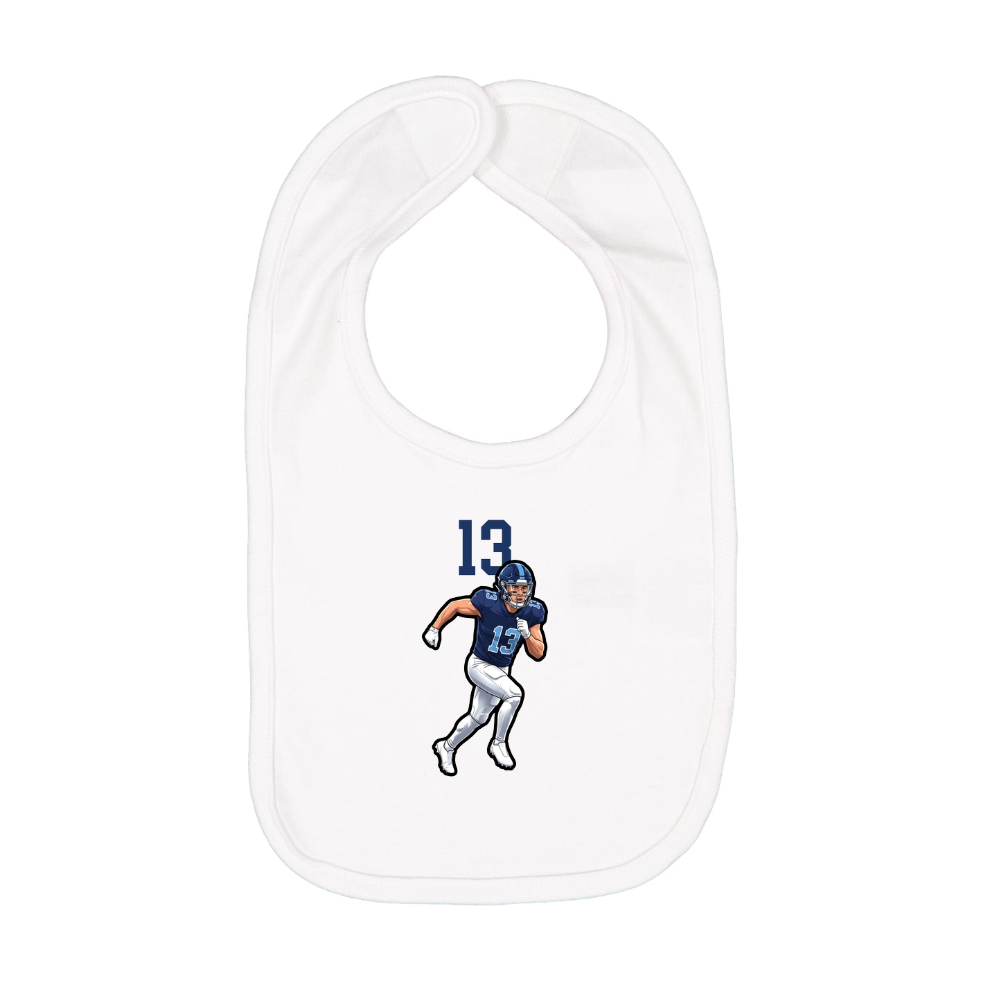 Infant Bib — Number Top in White