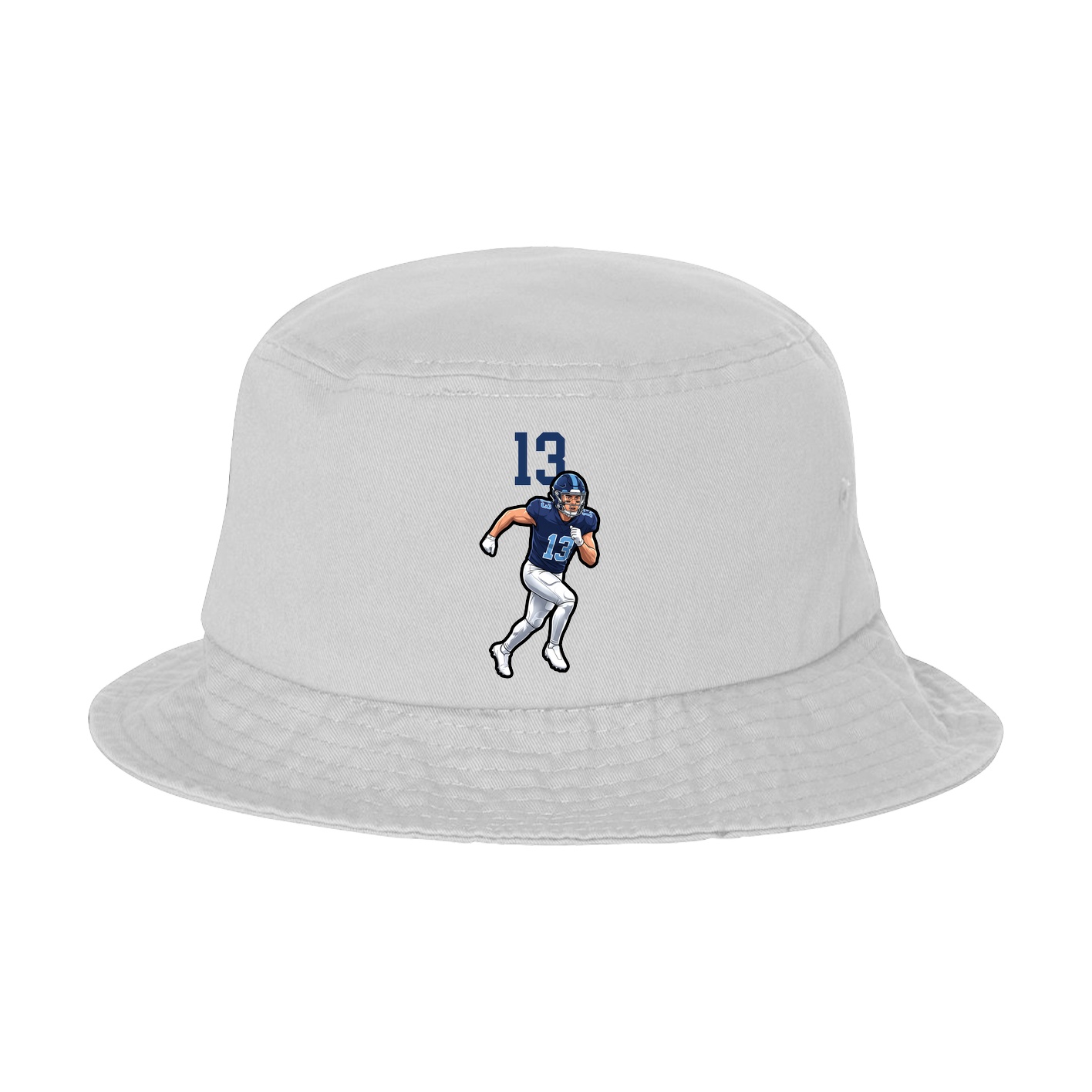 Bucket Cap — Number Top in White