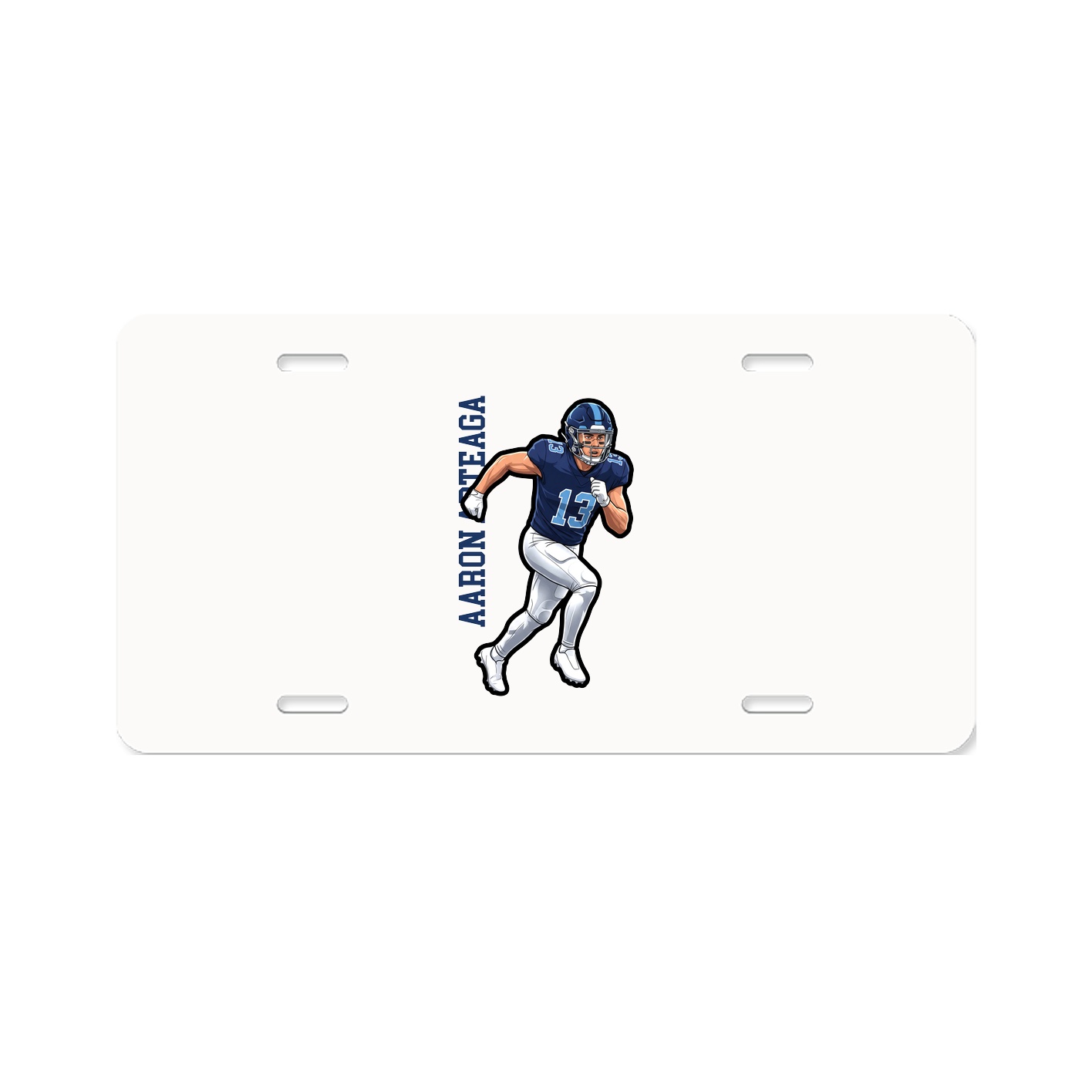 License Plate — Name Vertical in Classic
