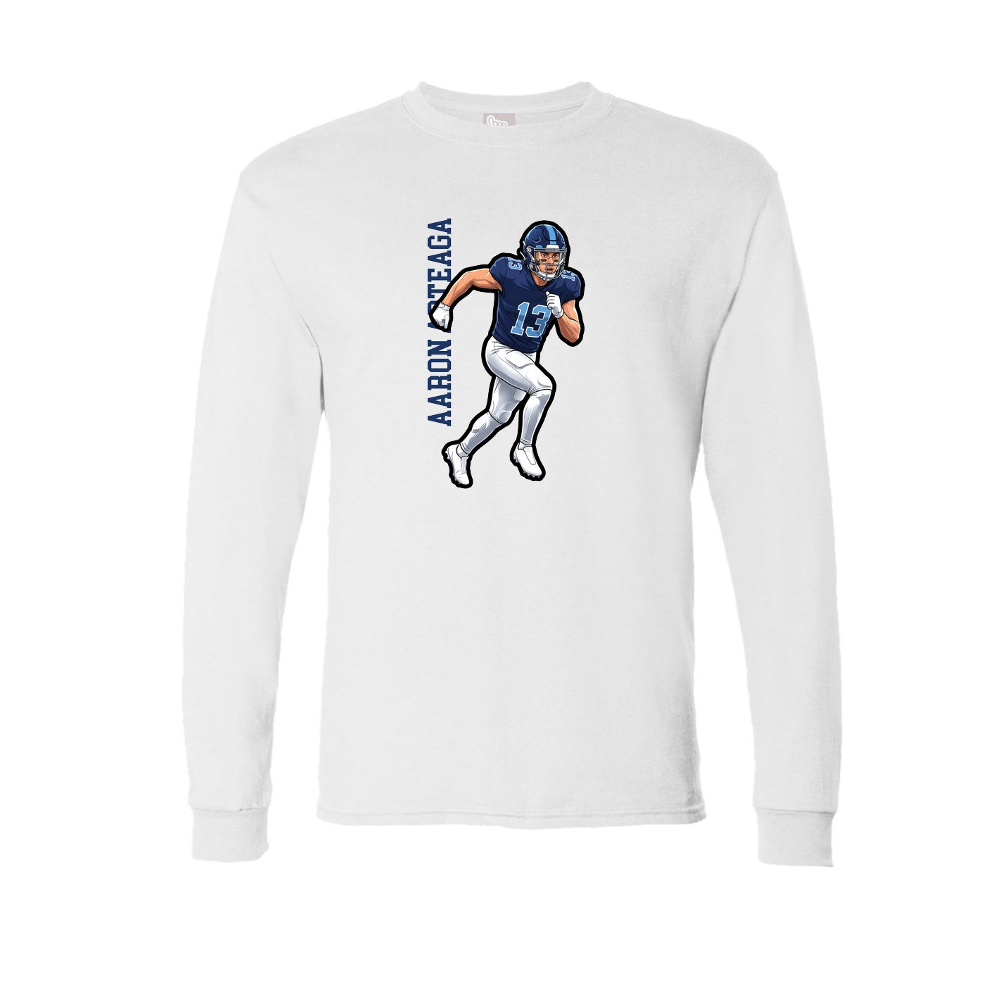 Long Sleeve Tee — Name Vertical in White