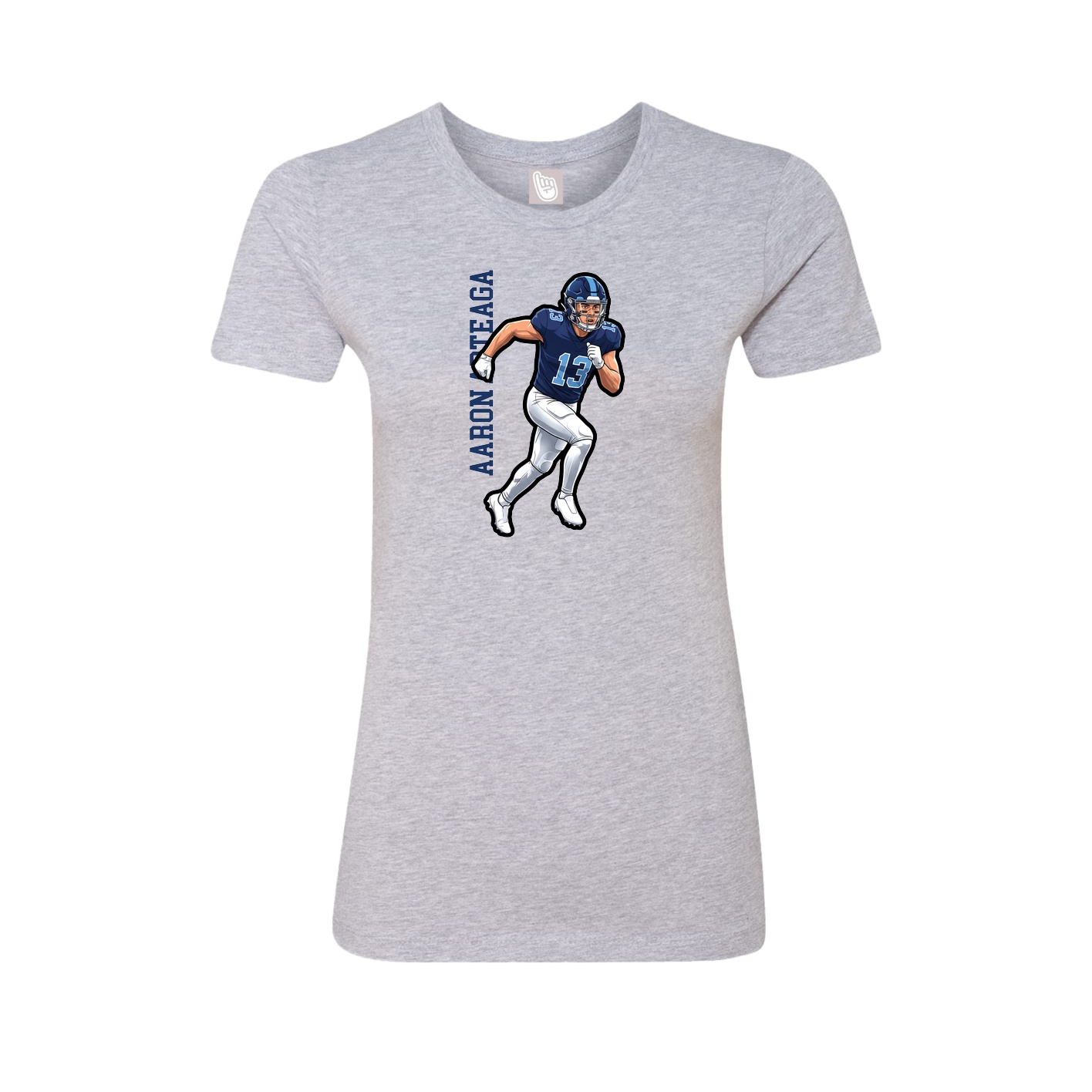 Fitted Women's Tee — Name Vertical in Grey