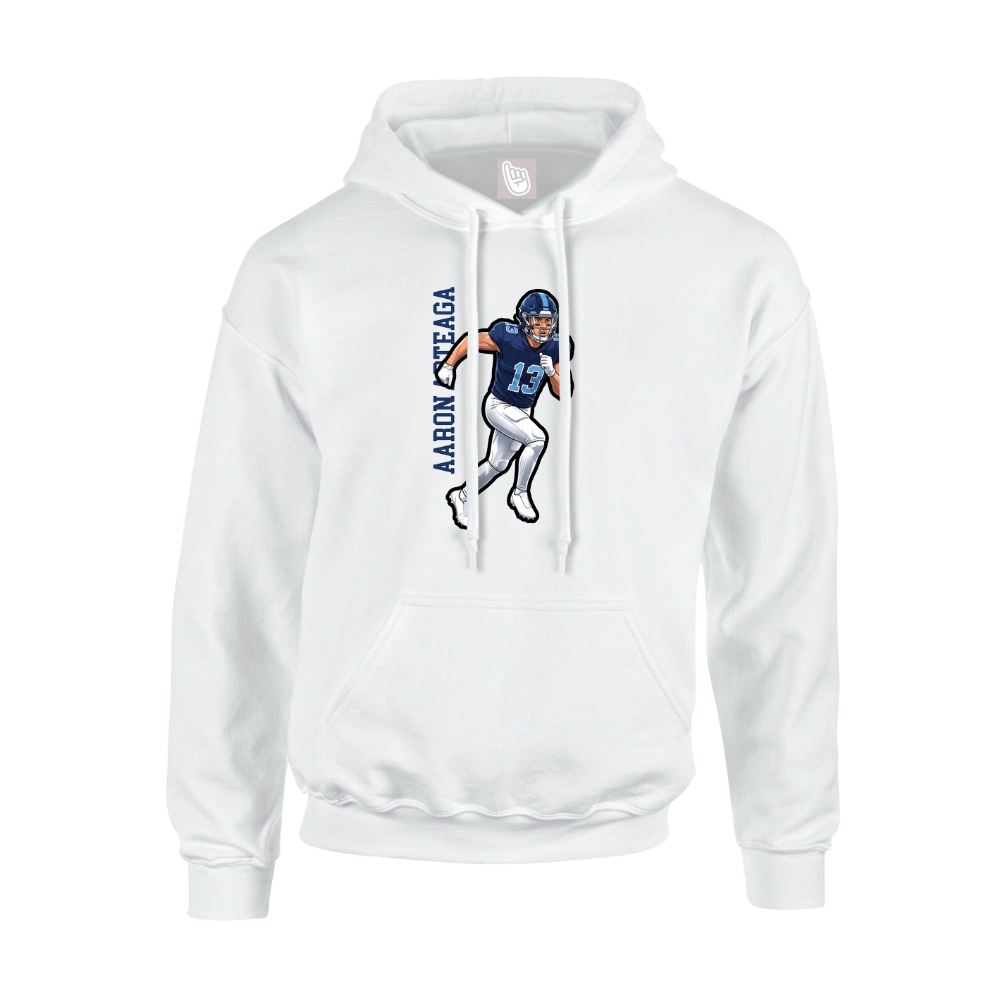 Hoodie — Name Vertical in White