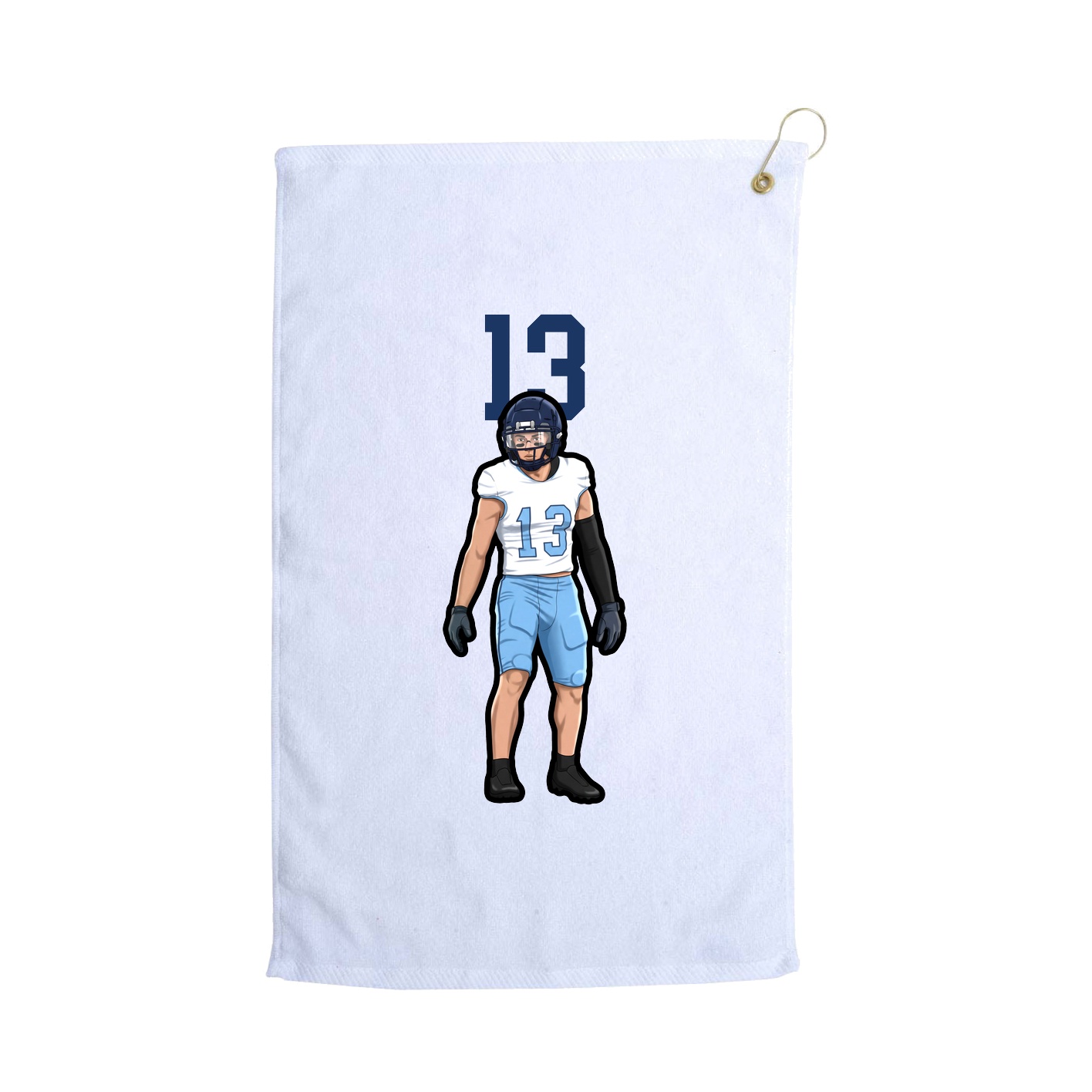 Golf Towel — Number Top in White