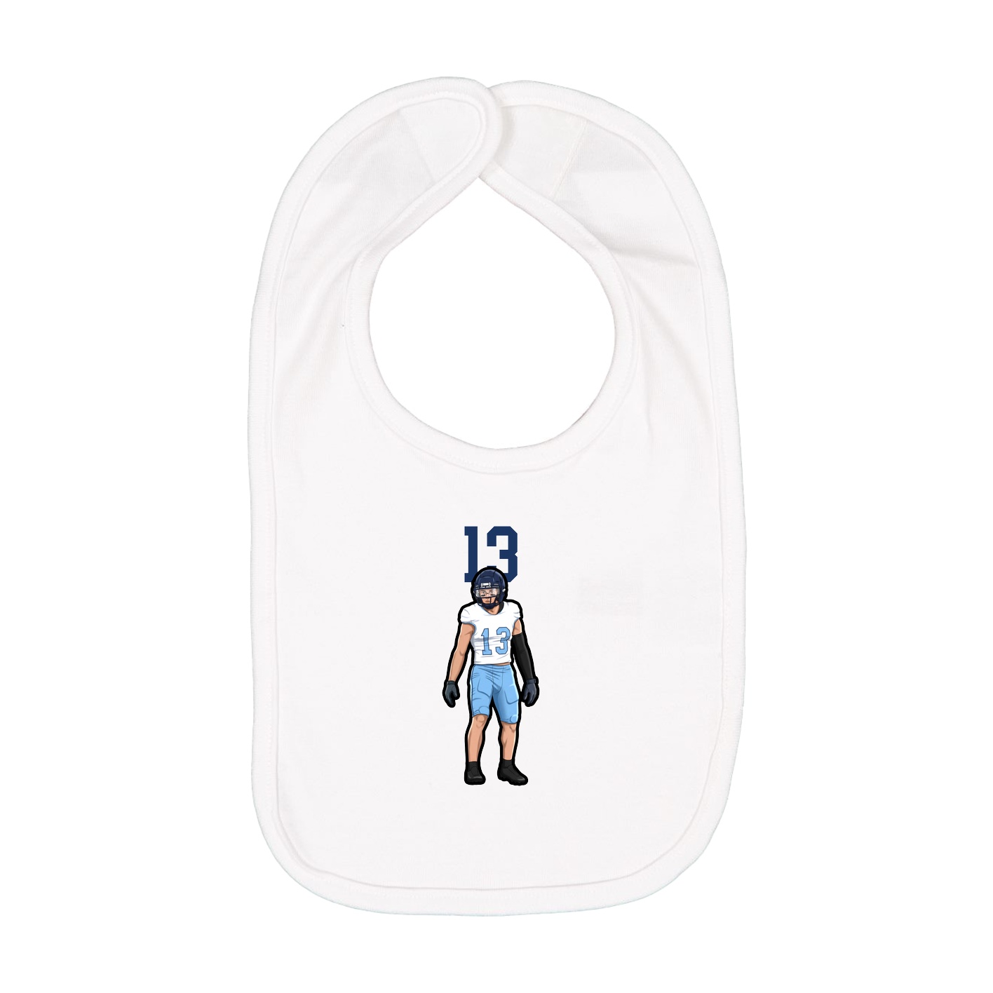 Infant Bib — Number Top in White