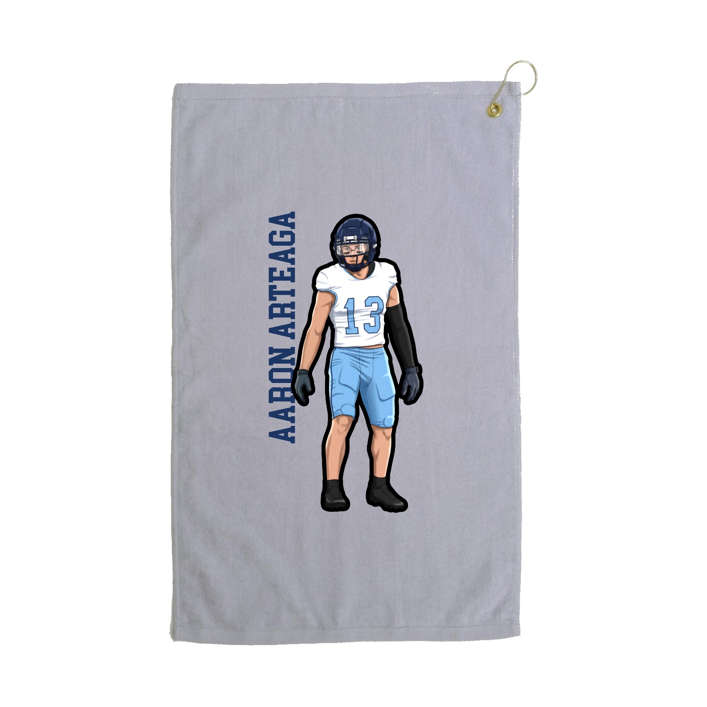 Golf Towel — Name Vertical in Grey