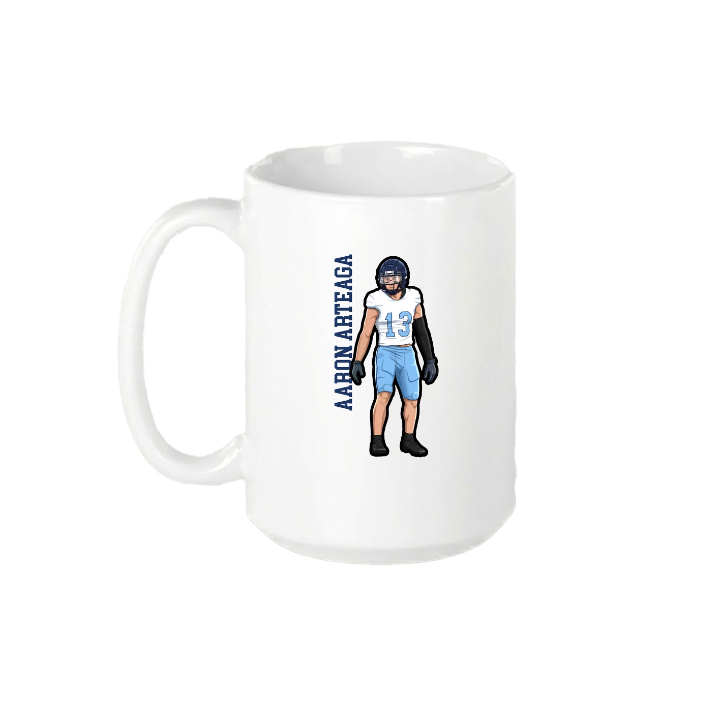 15oz Coffee Mug — Name Vertical in White