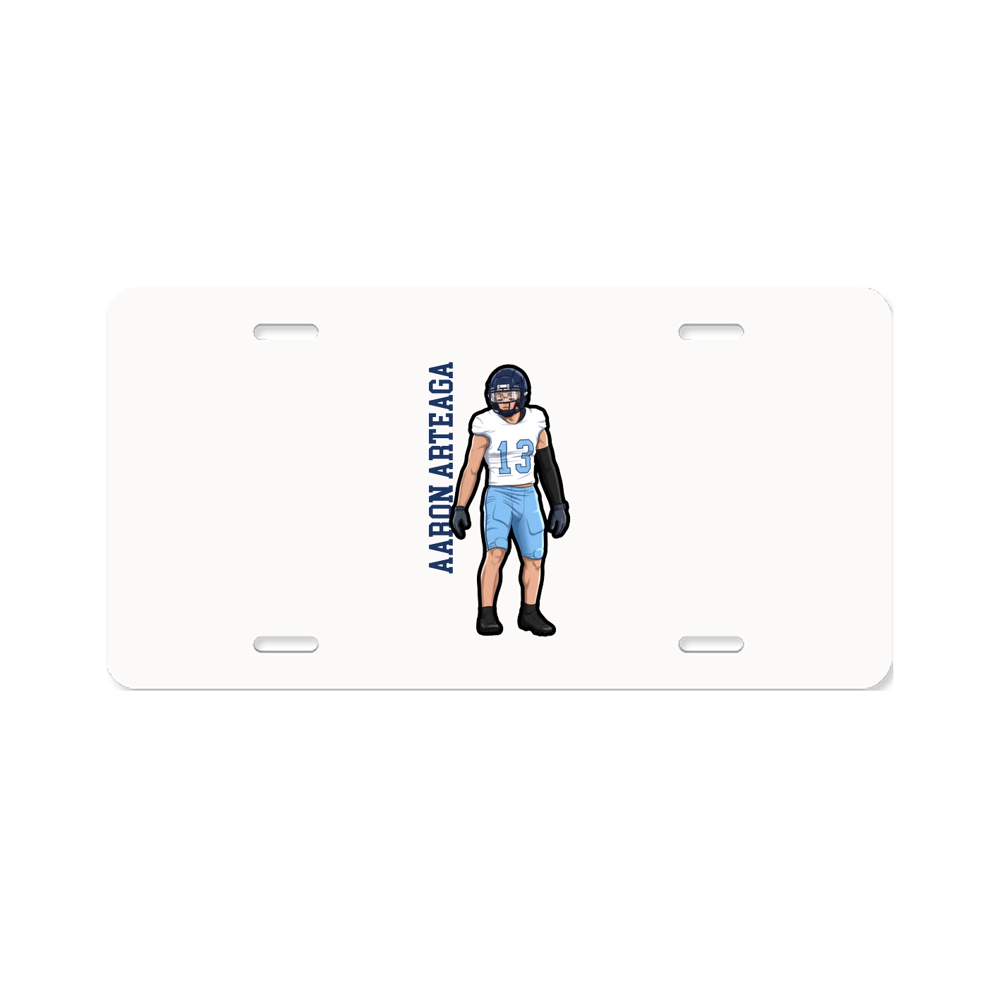 License Plate — Name Vertical in Classic