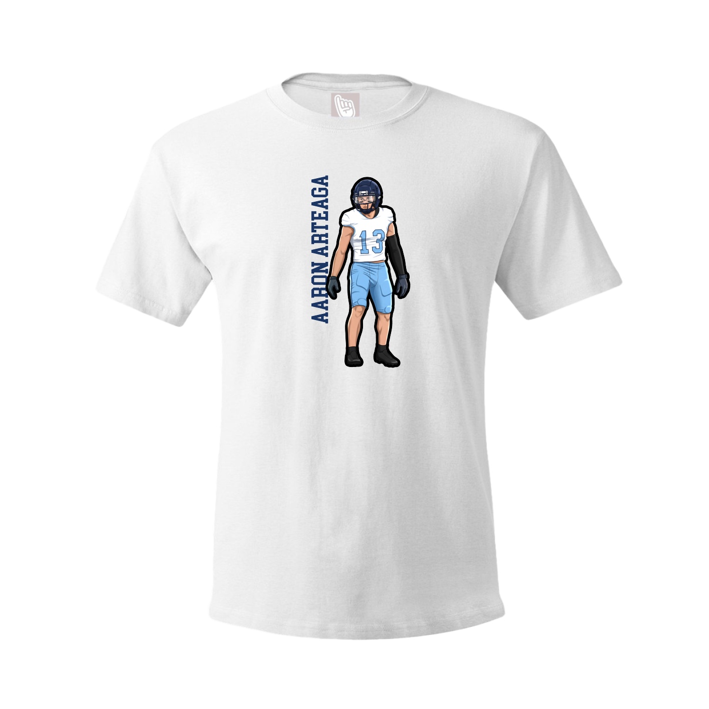 Tee — Name Vertical in White