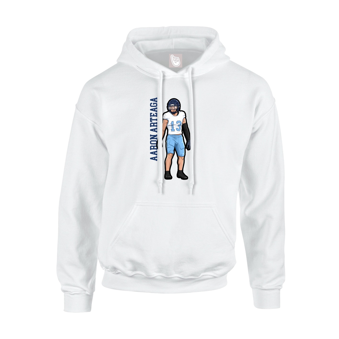 Hoodie — Name Vertical in White