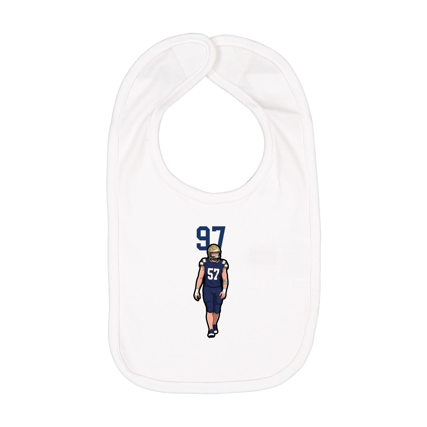 Infant Bib — Number Top in White