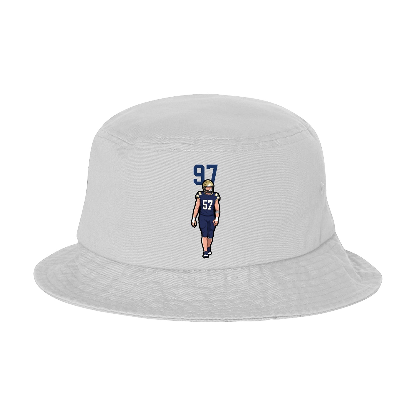 Bucket Cap — Number Top in White