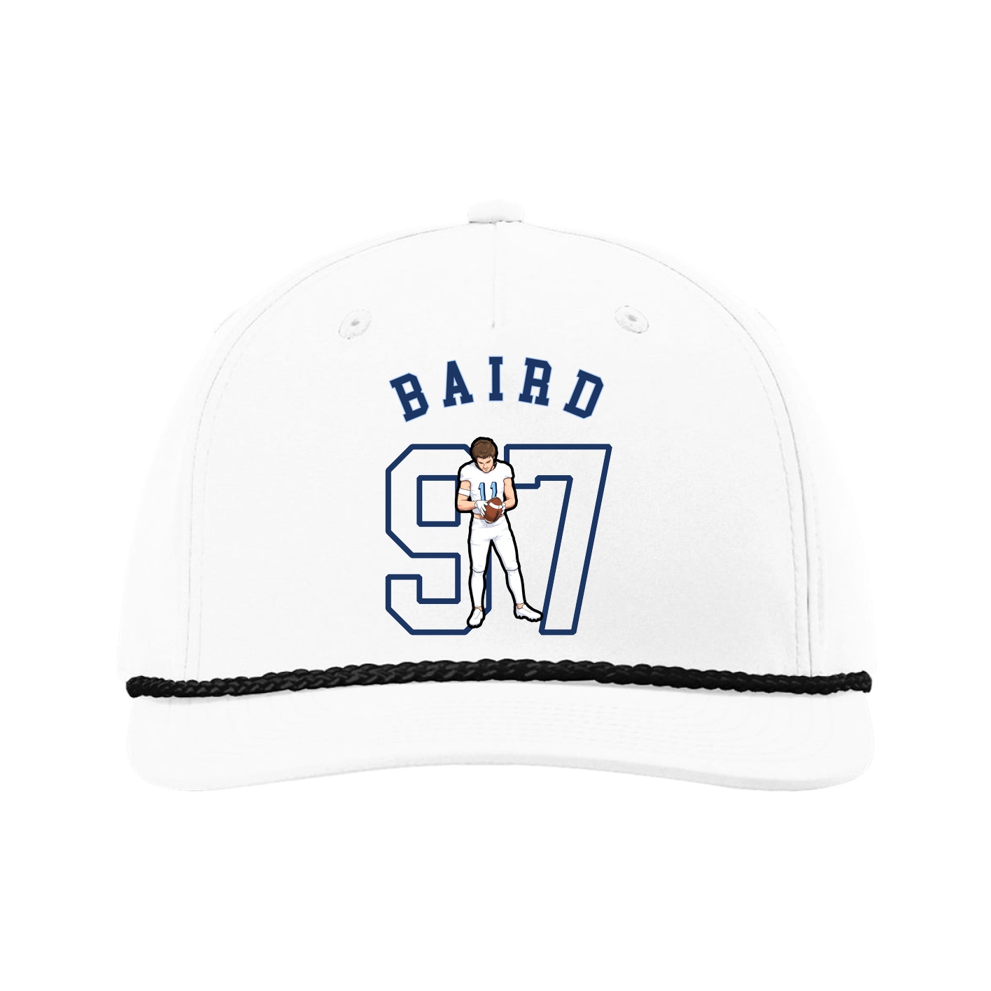 Five-Panel Classic Rope Cap — Shirsey Arch in White