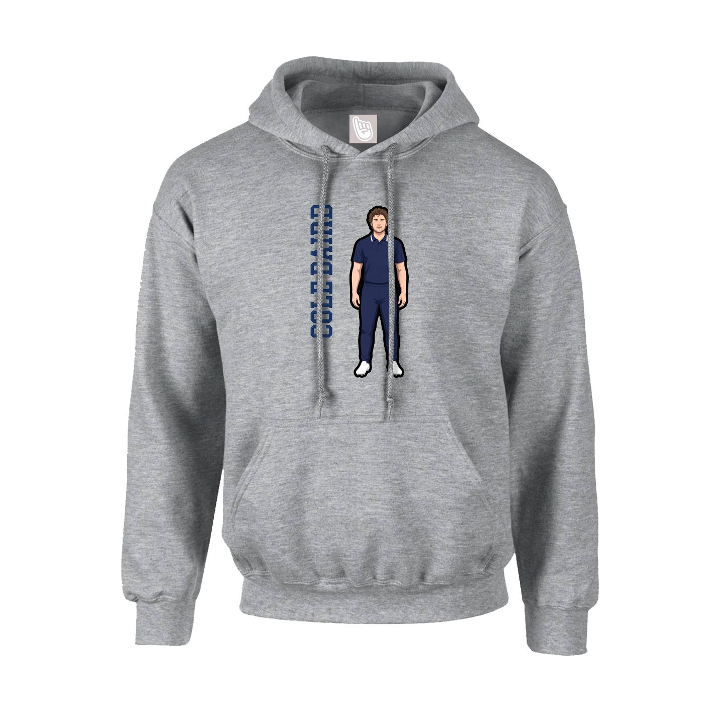 Youth Hoodie — Name Vertical in Grey