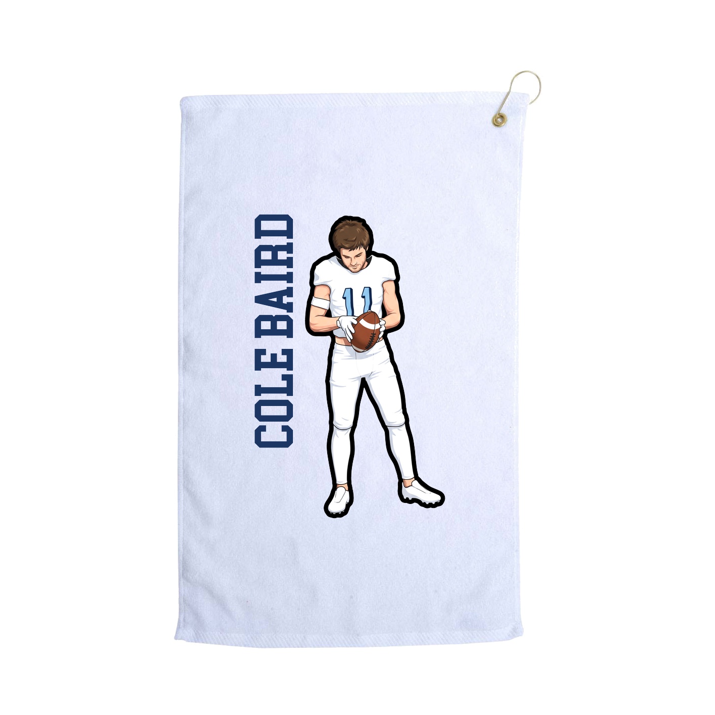Golf Towel — Name Vertical in White
