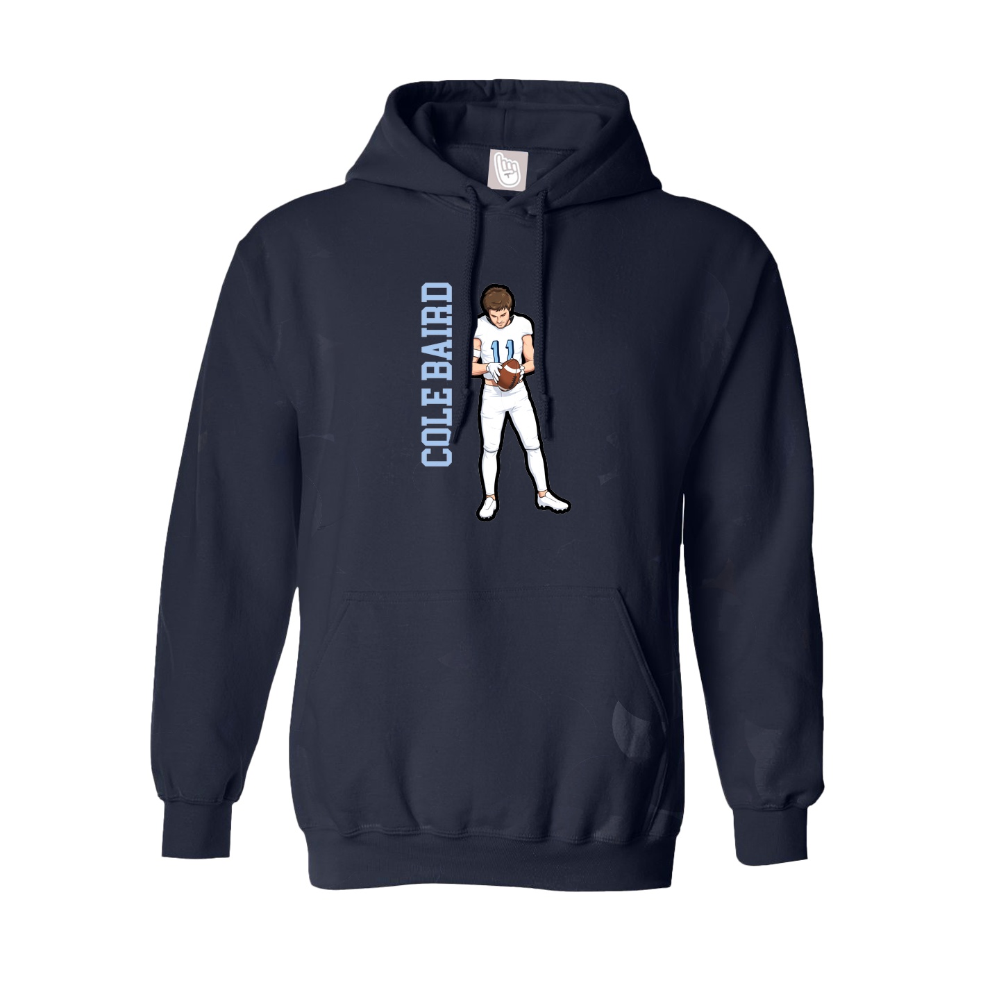 Youth Hoodie — Name Vertical in Navy