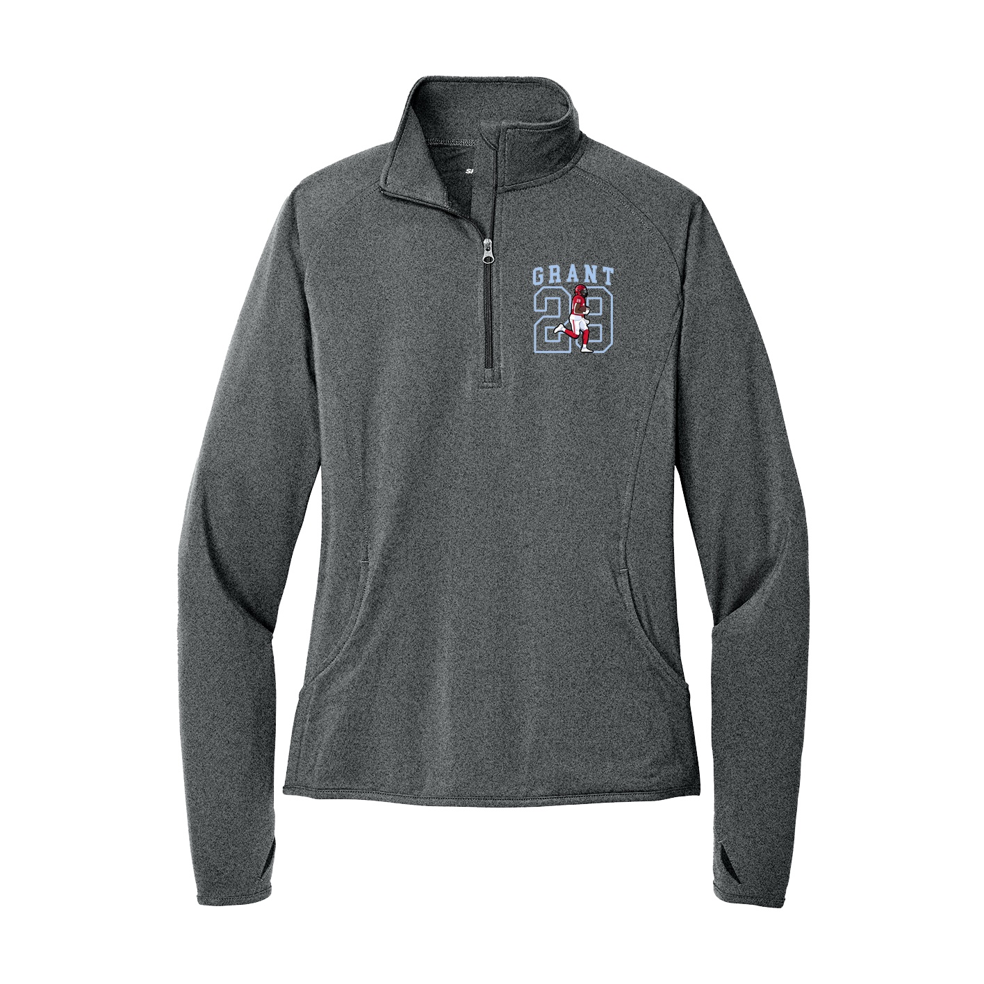 Women's Q-Zip Pullover — Shirsey in Grey