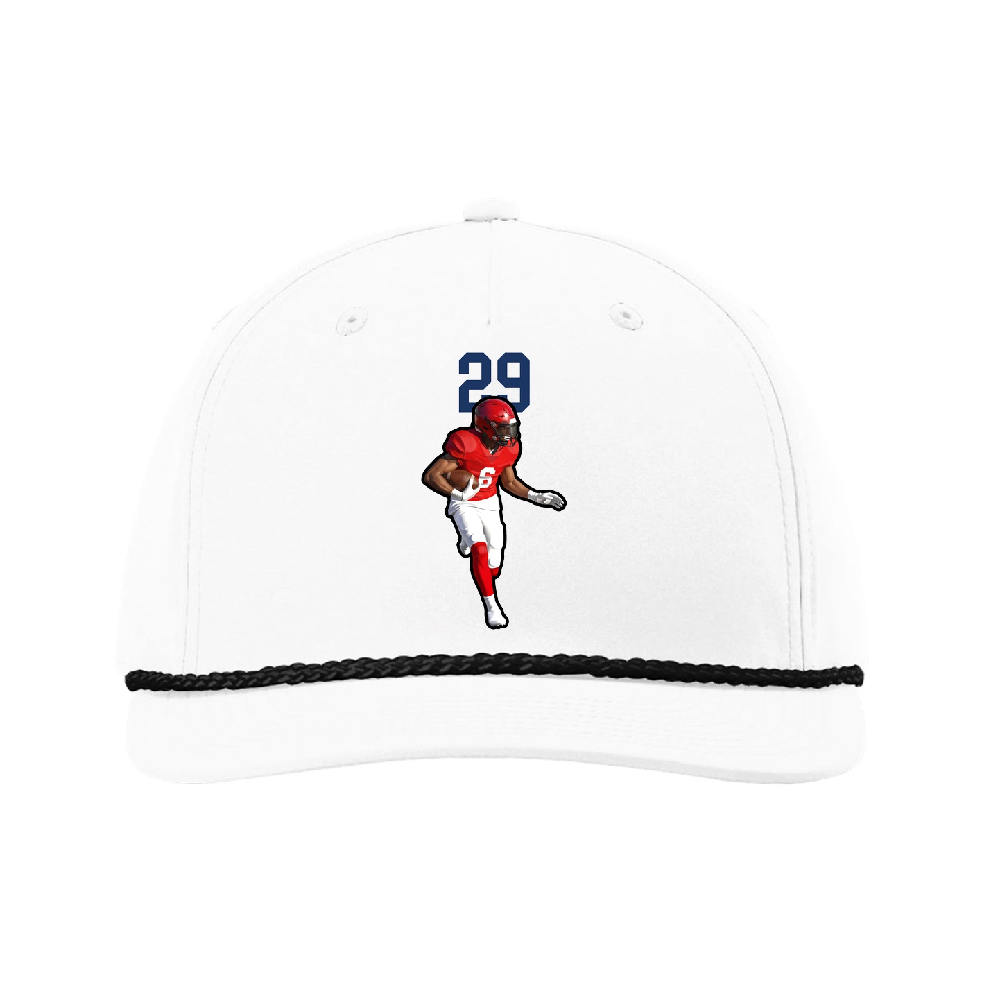 Five-Panel Classic Rope Cap — Number Top in White