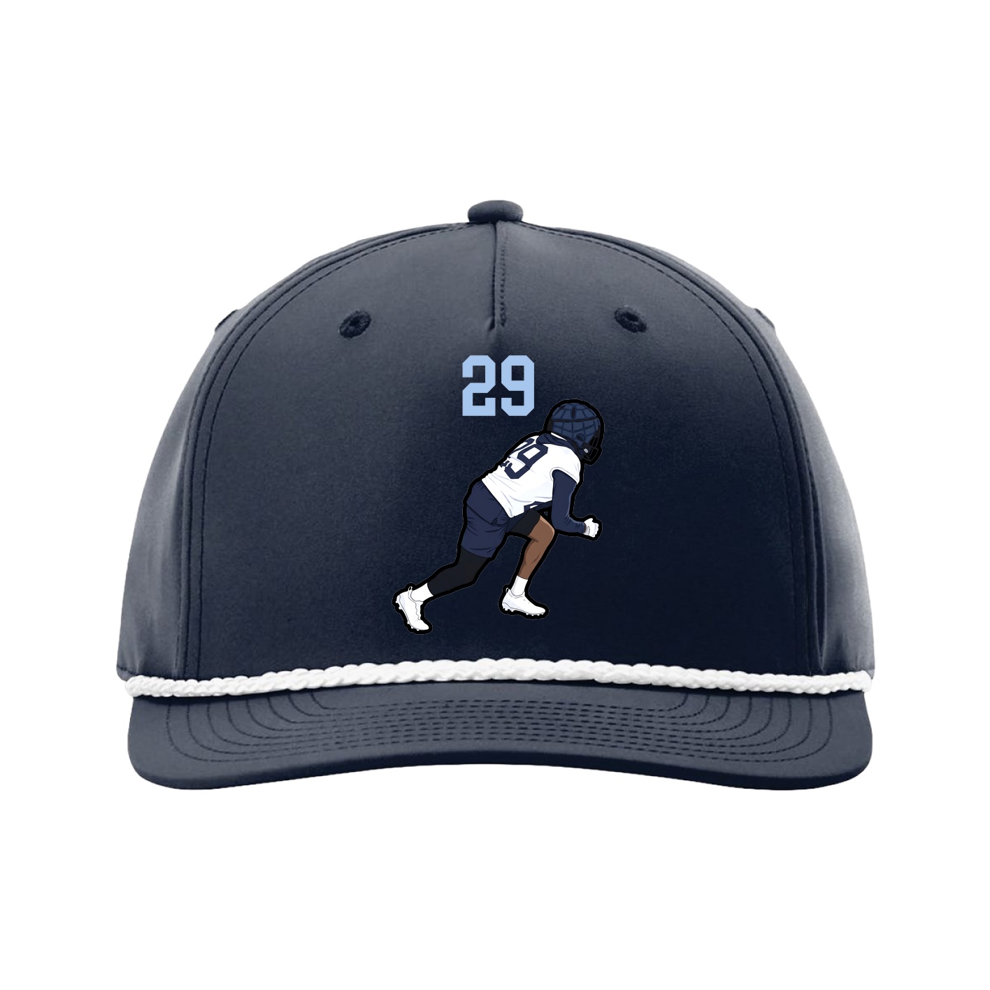 Five-Panel Classic Rope Cap — Number Top in Navy