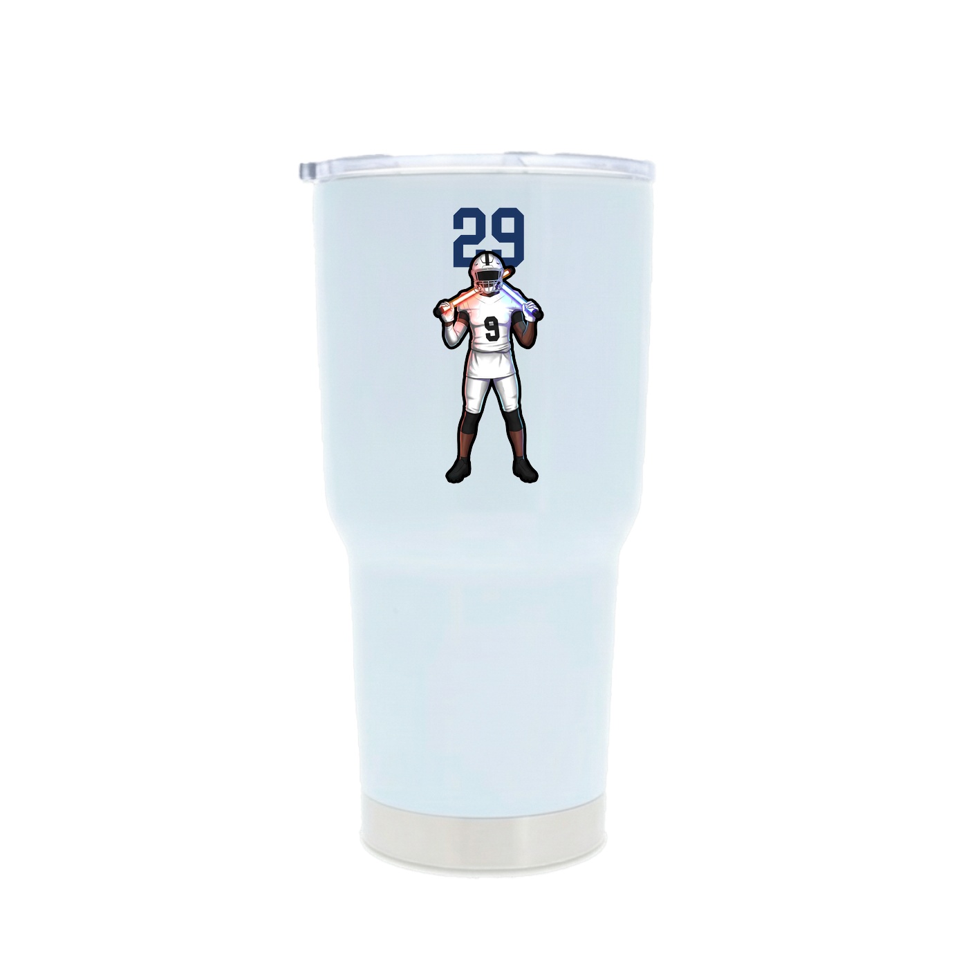 30oz Stainless Steel Tumbler — Number Top in White