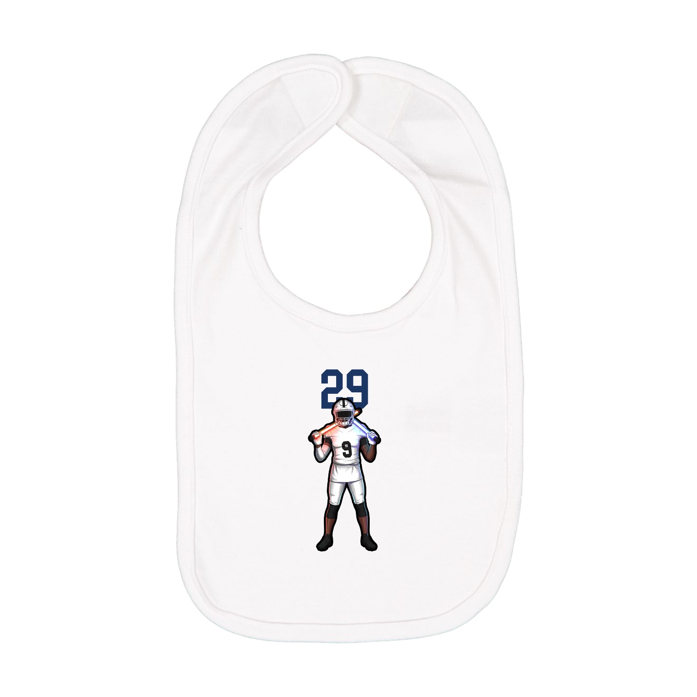 Infant Bib — Number Top in White
