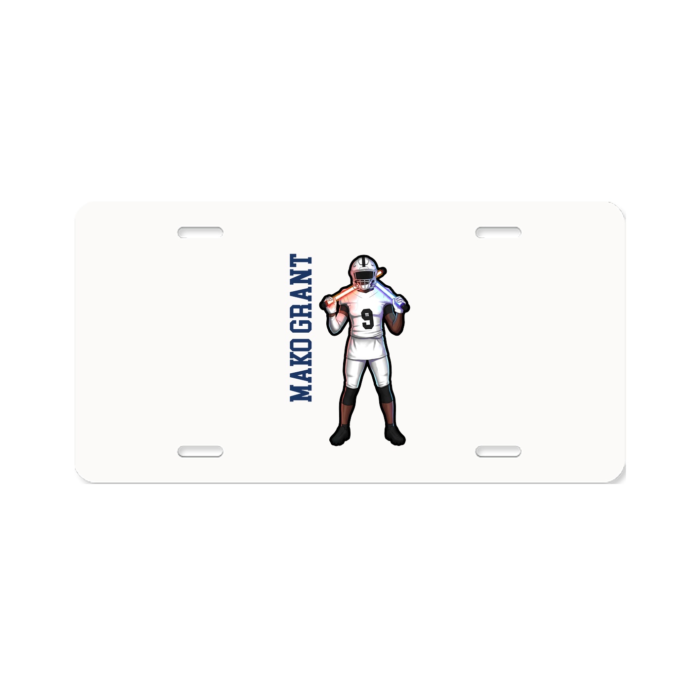 License Plate — Name Vertical in Classic