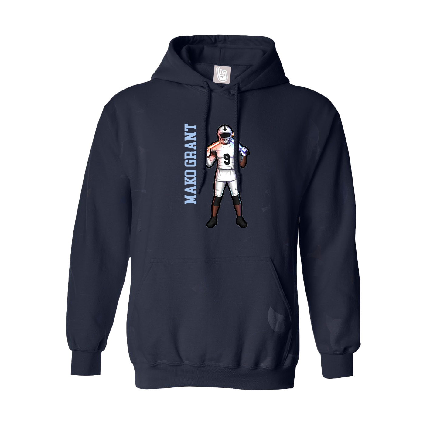 Youth Hoodie — Name Vertical in Navy