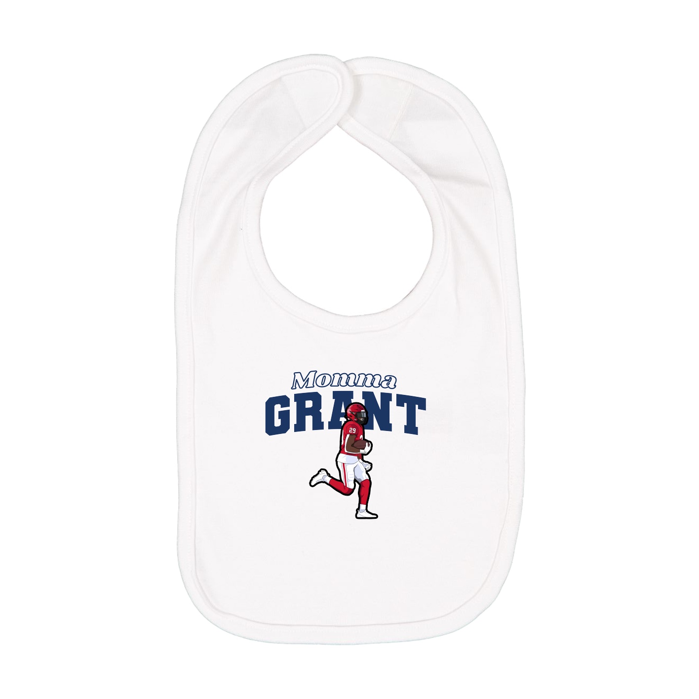 Infant Bib — Mothers Day Block in White