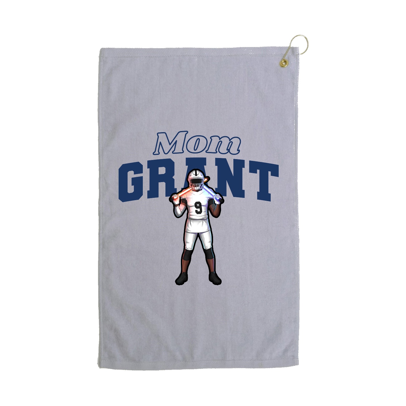 Golf Towel — Mothers Day Block in Grey