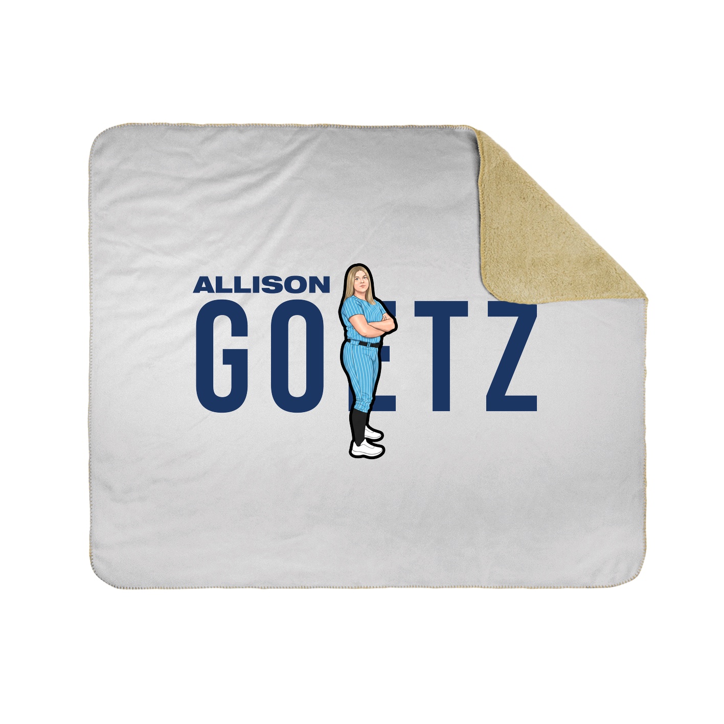 Throw Blanket — Player Name in White