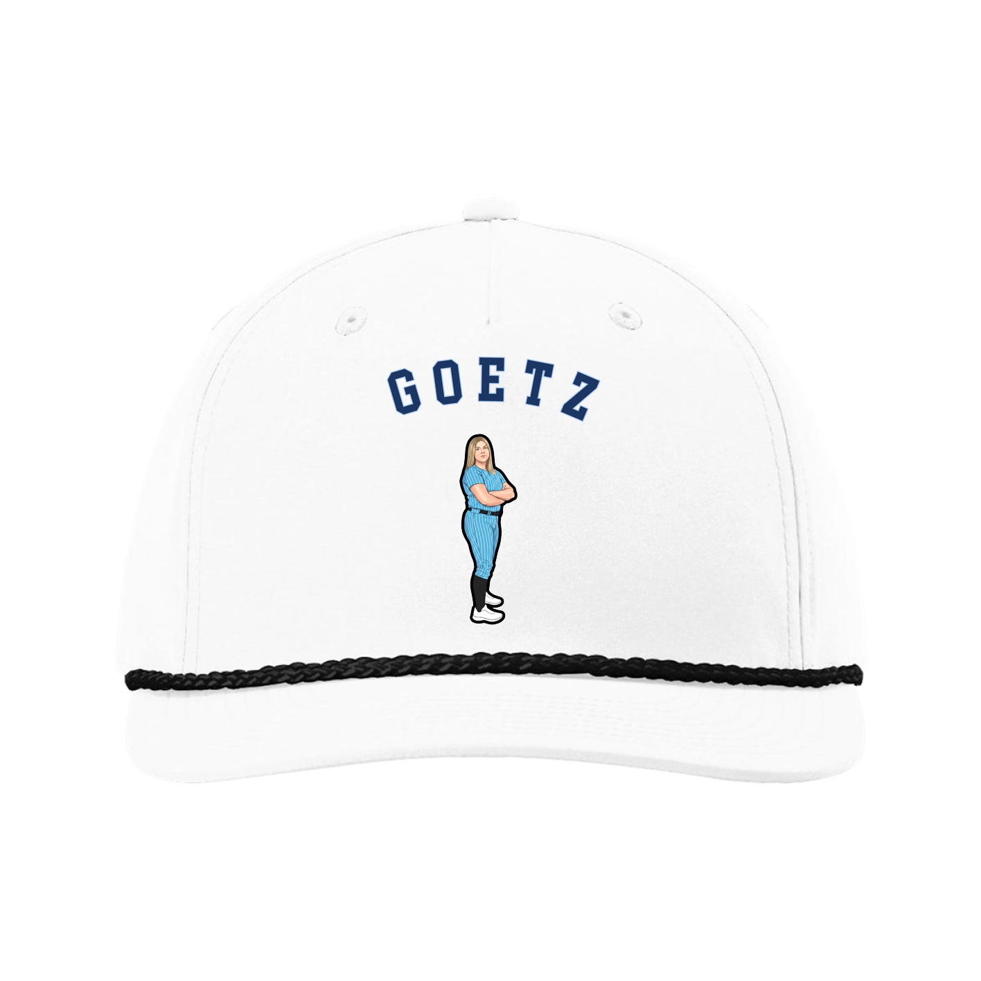 Five-Panel Classic Rope Cap — Shirsey Arch in White