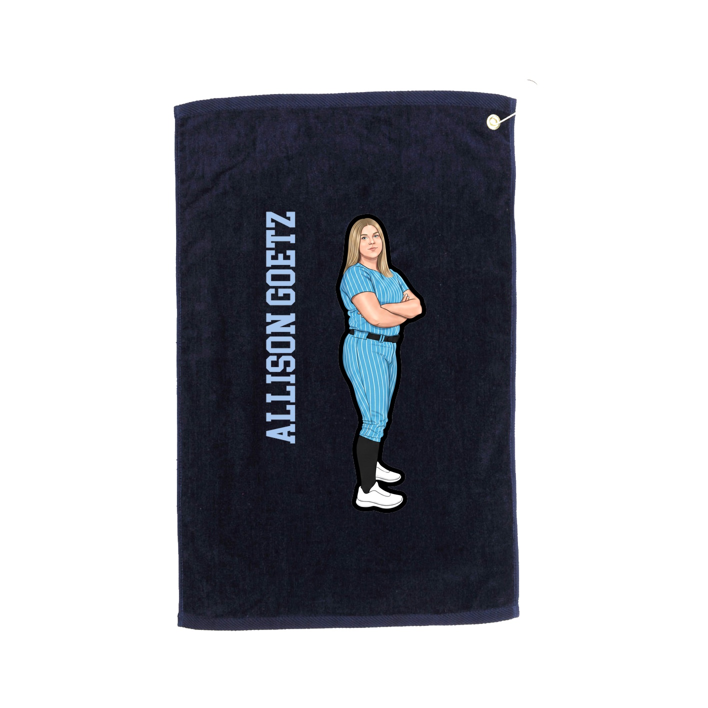 Golf Towel — Name Vertical in Navy
