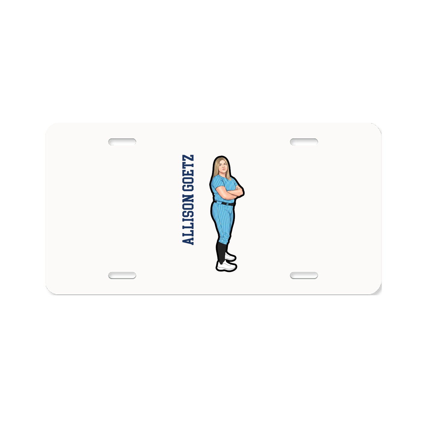 License Plate — Name Vertical in Classic