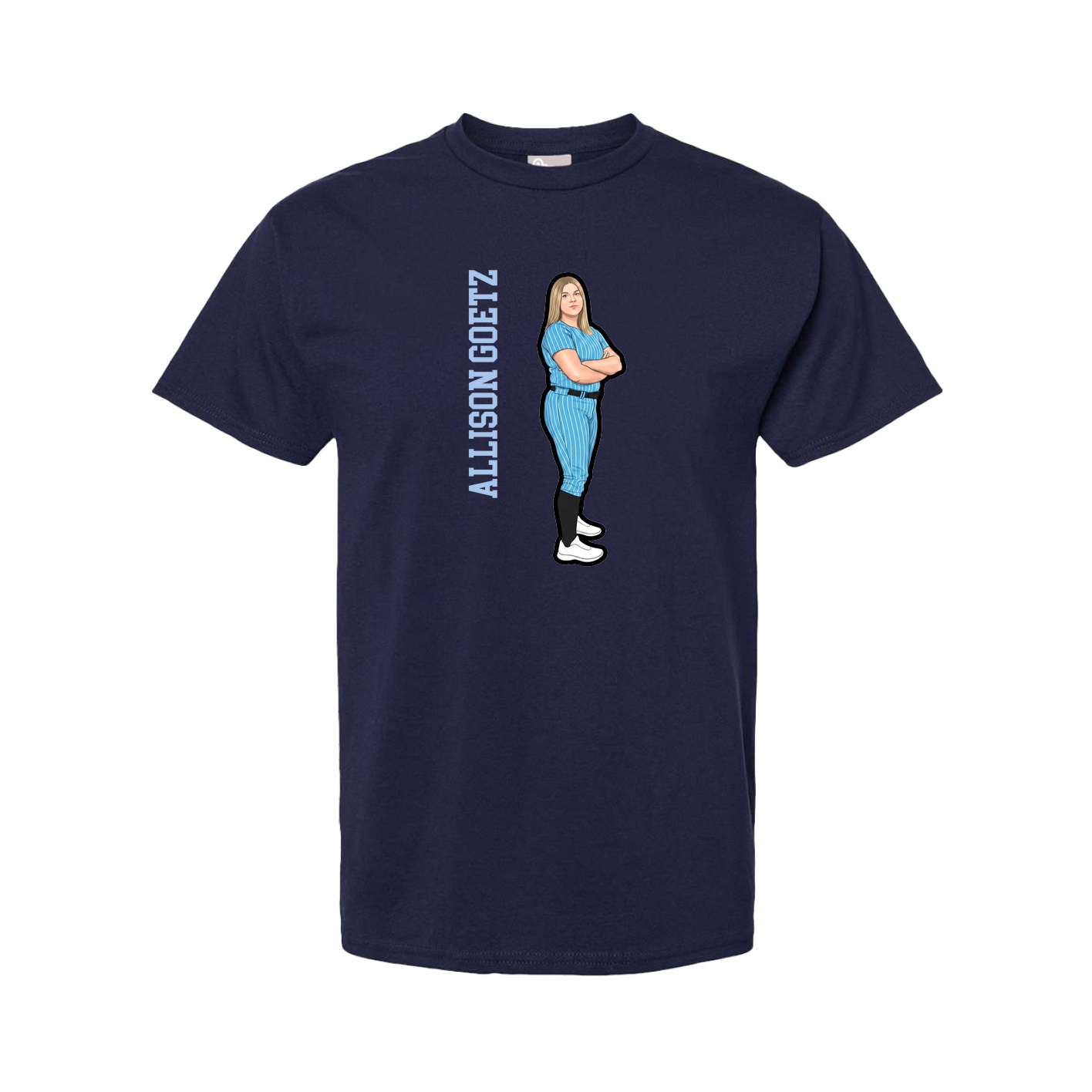 Tee — Name Vertical in Navy