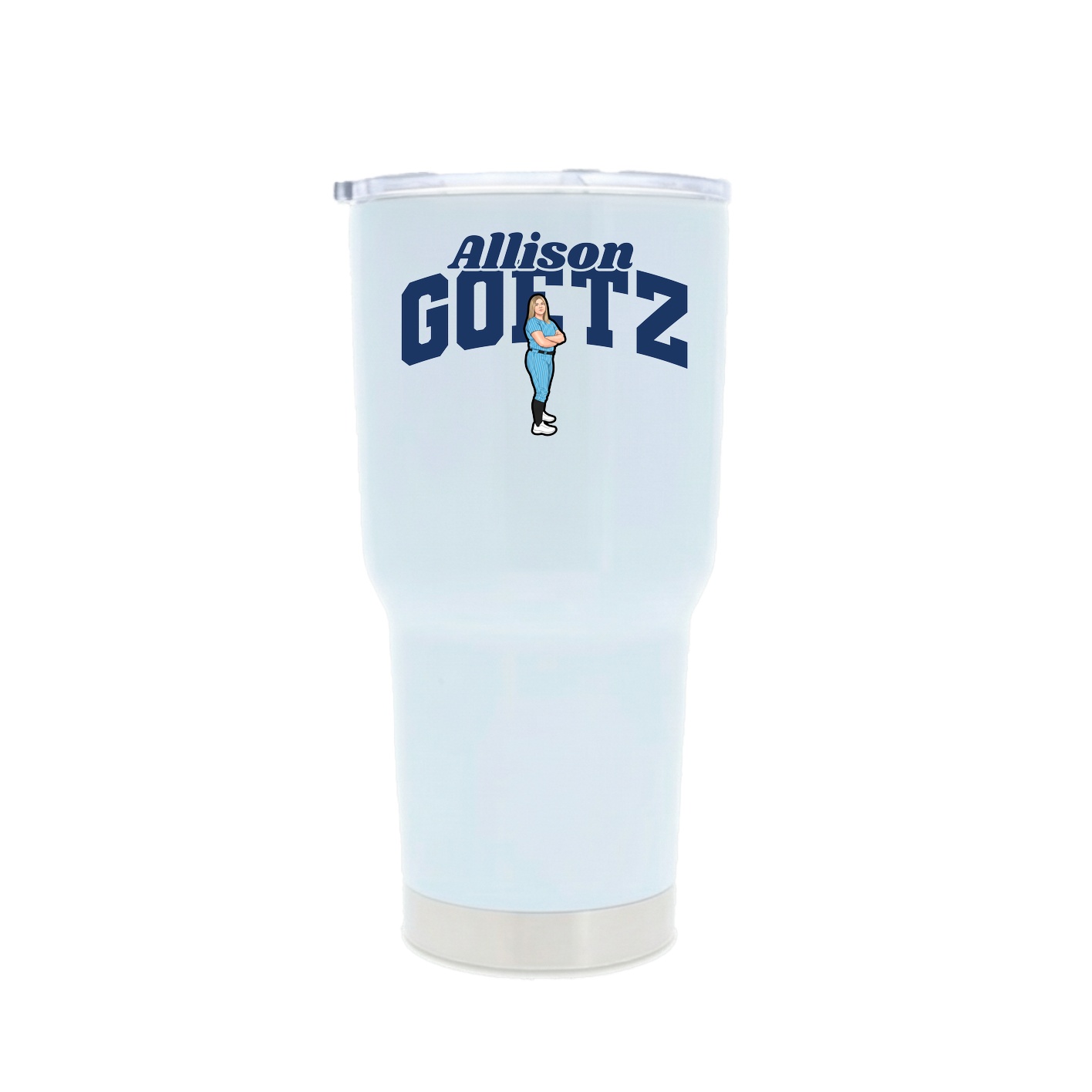 30oz Stainless Steel Tumbler — Signature Arch in White