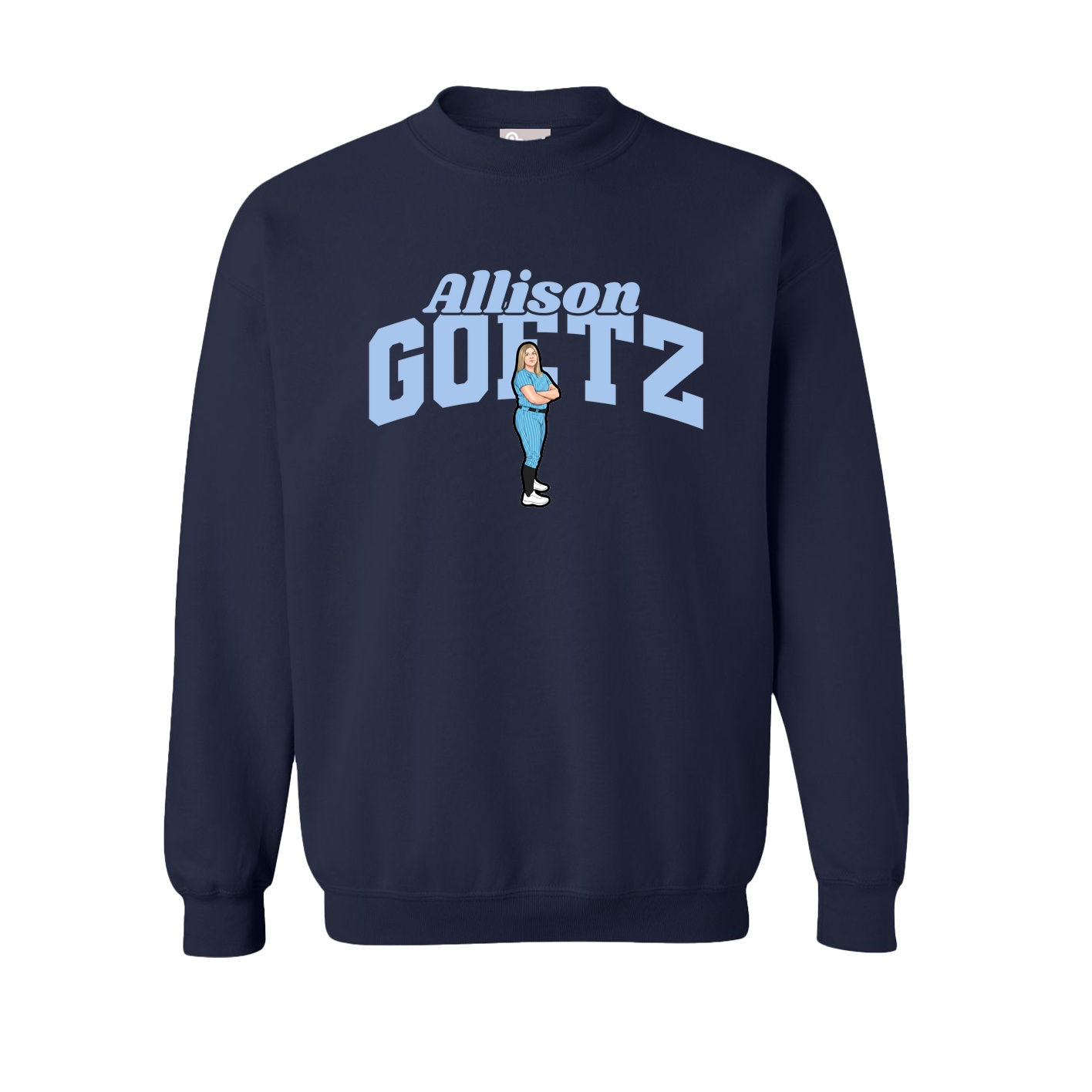 Fleece Crew — Signature Arch in Navy