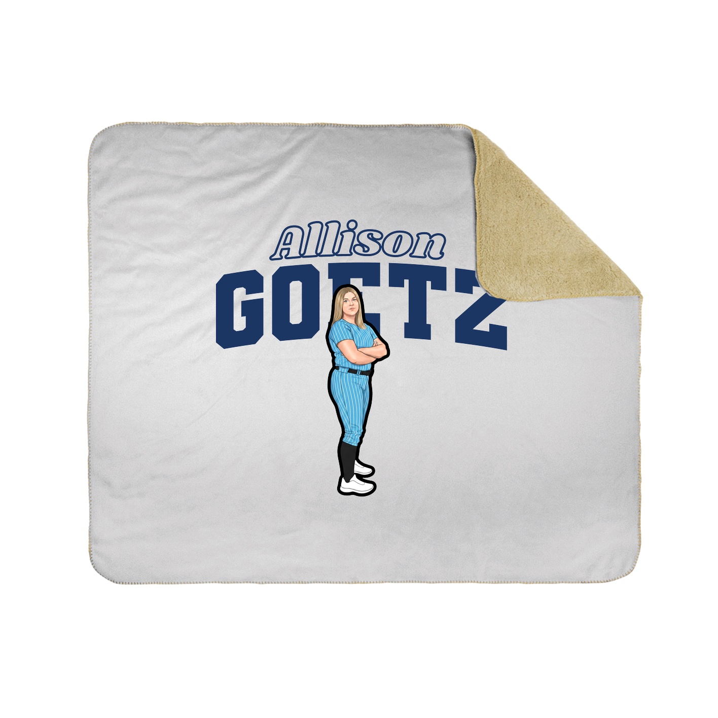 Throw Blanket — Name Arch in White