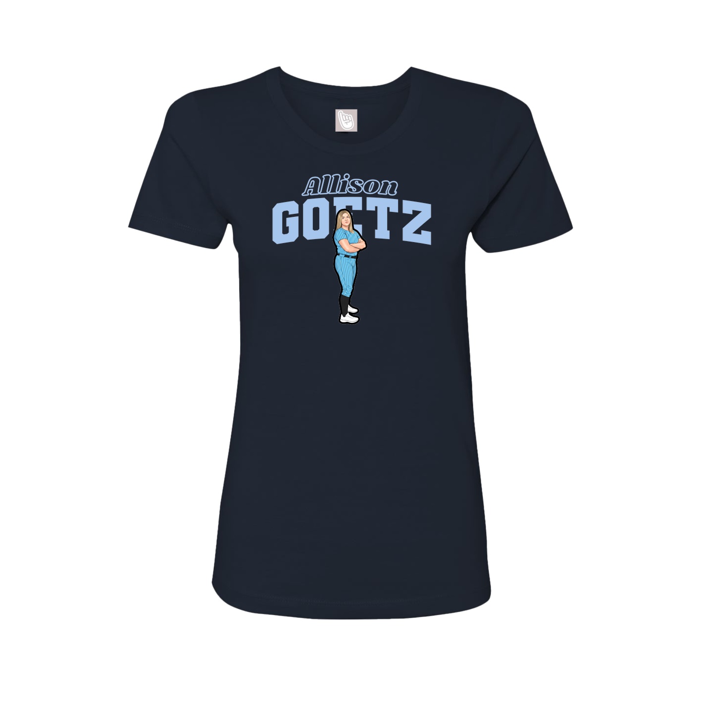 Fitted Women's Tee — Name Arch in Navy