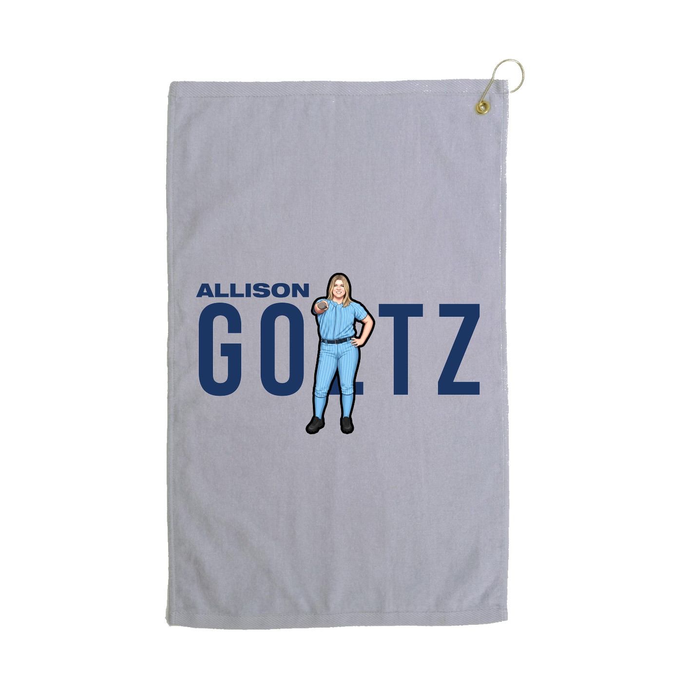 Golf Towel — Player Name in Grey