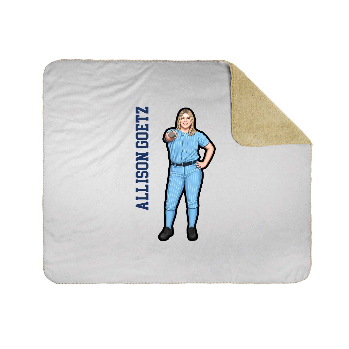 Throw Blanket — Name Vertical in White