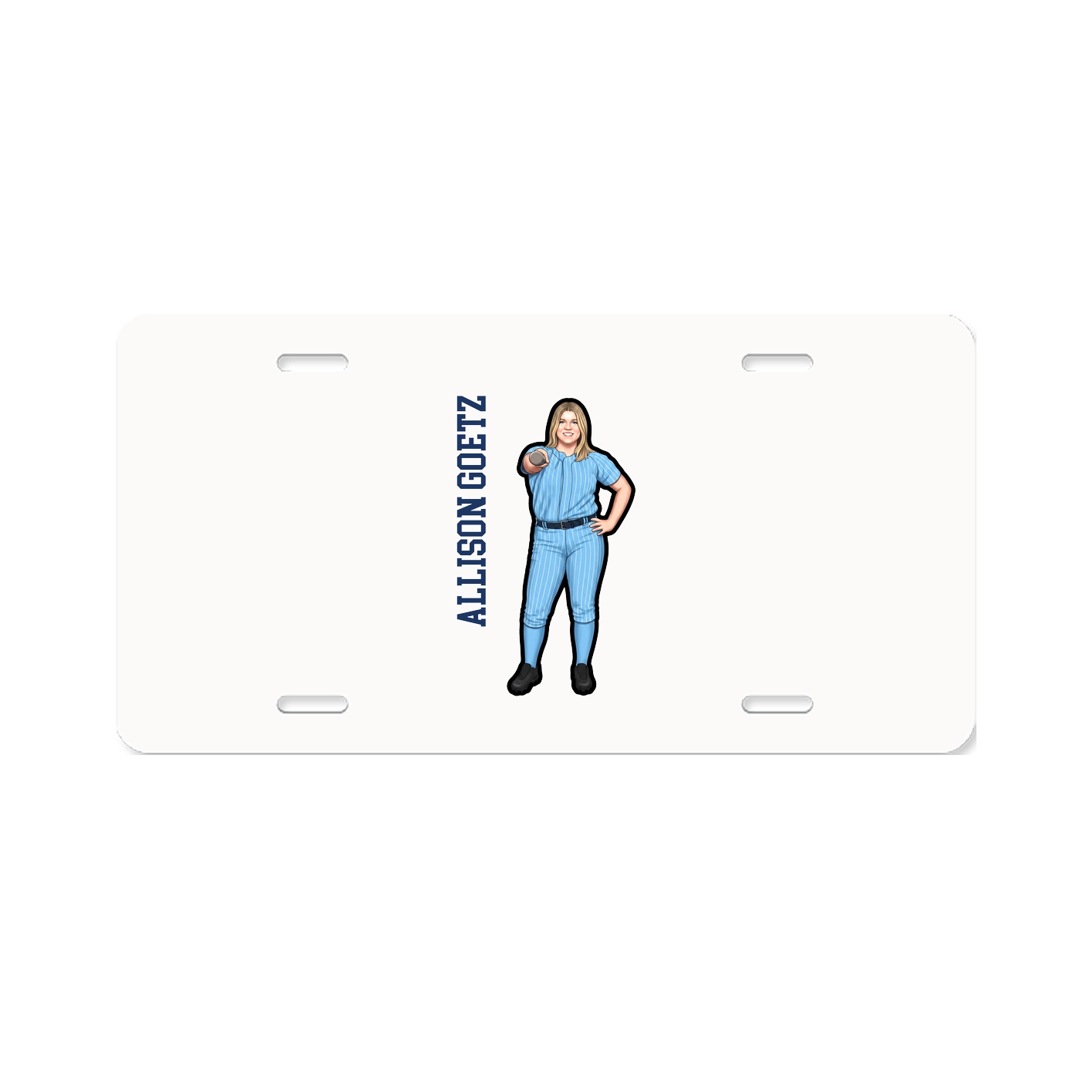 License Plate — Name Vertical in Classic