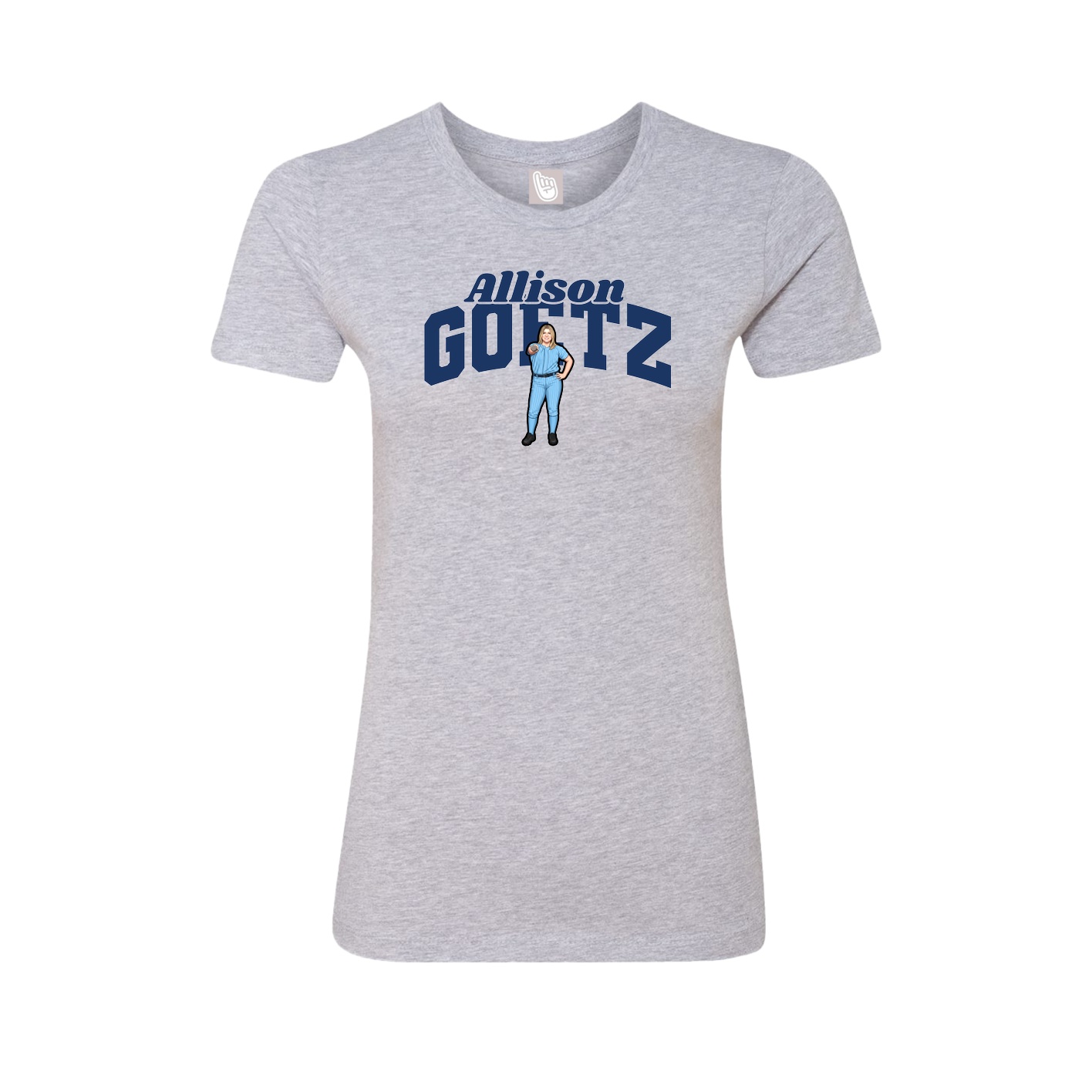 Fitted Women's Tee — Signature Arch in Grey