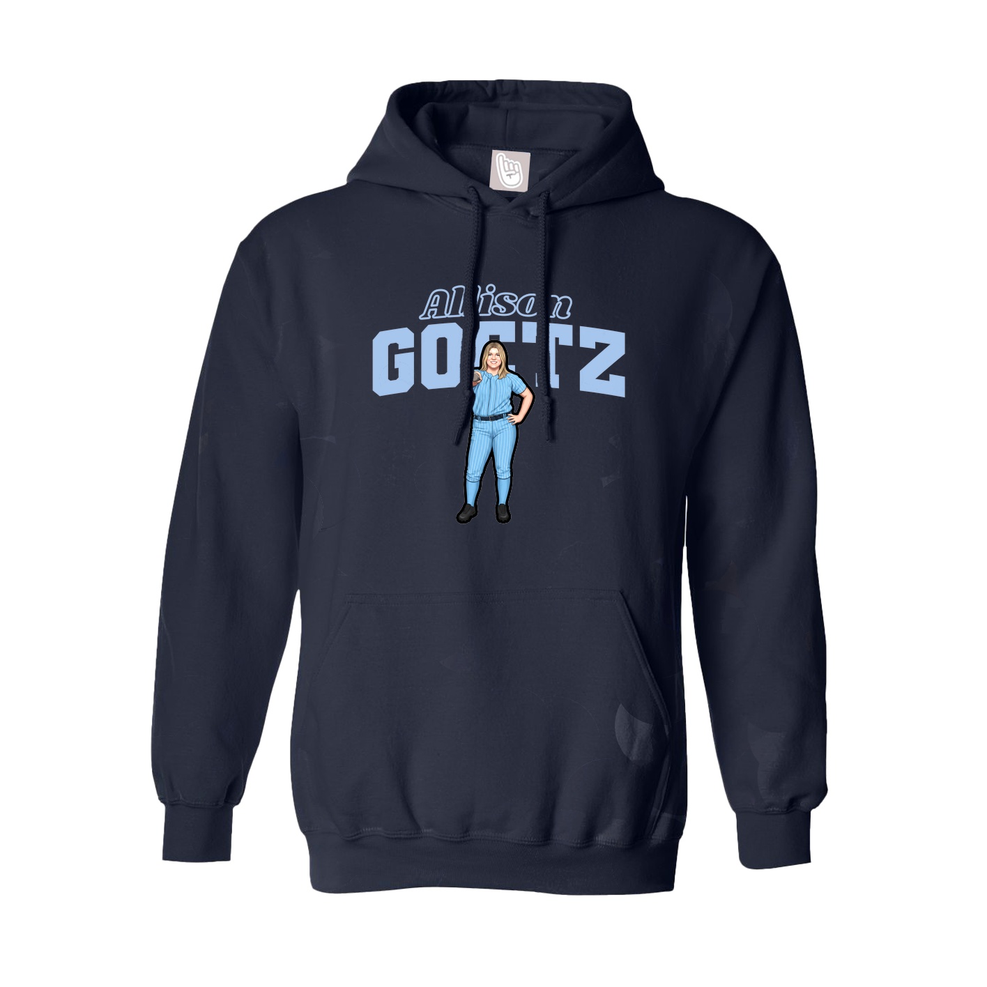 Youth Hoodie — Name Arch in Navy