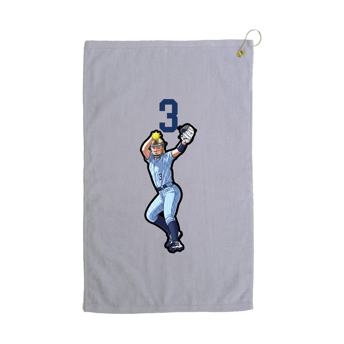 Golf Towel — Number Top in Grey