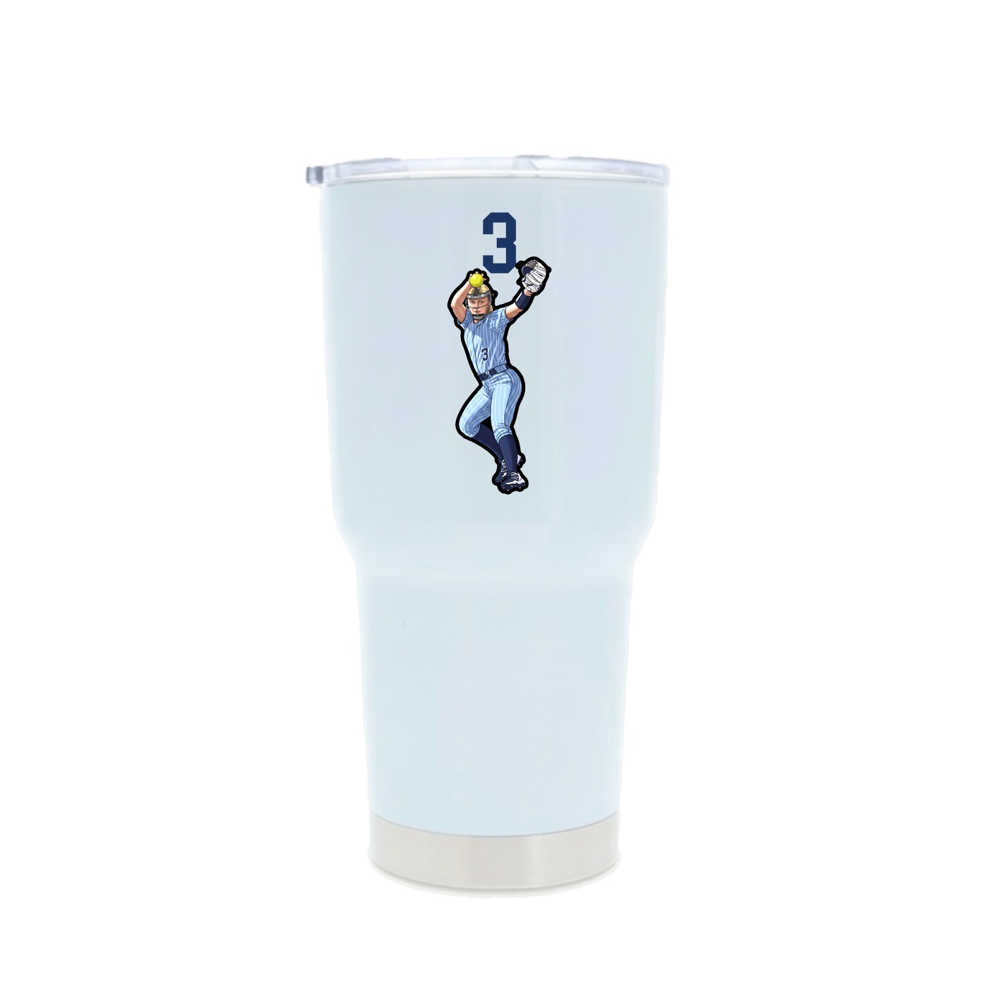 30oz Stainless Steel Tumbler — Number Top in White