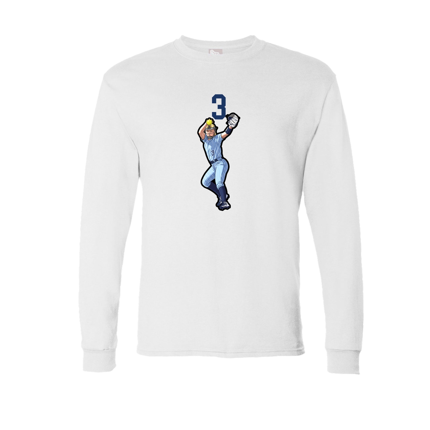 Long Sleeve Tee — Number Top in White