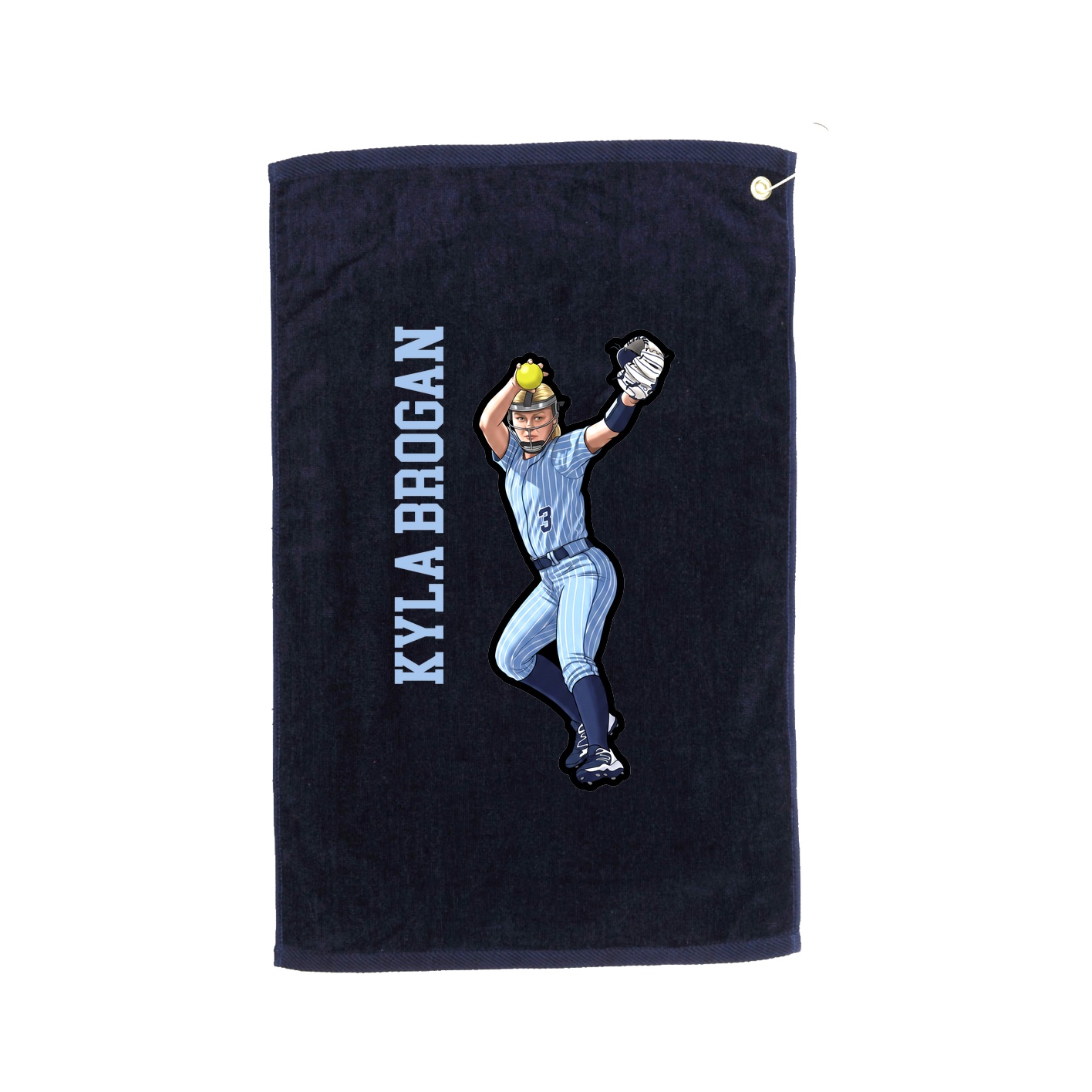 Golf Towel — Name Vertical in Navy