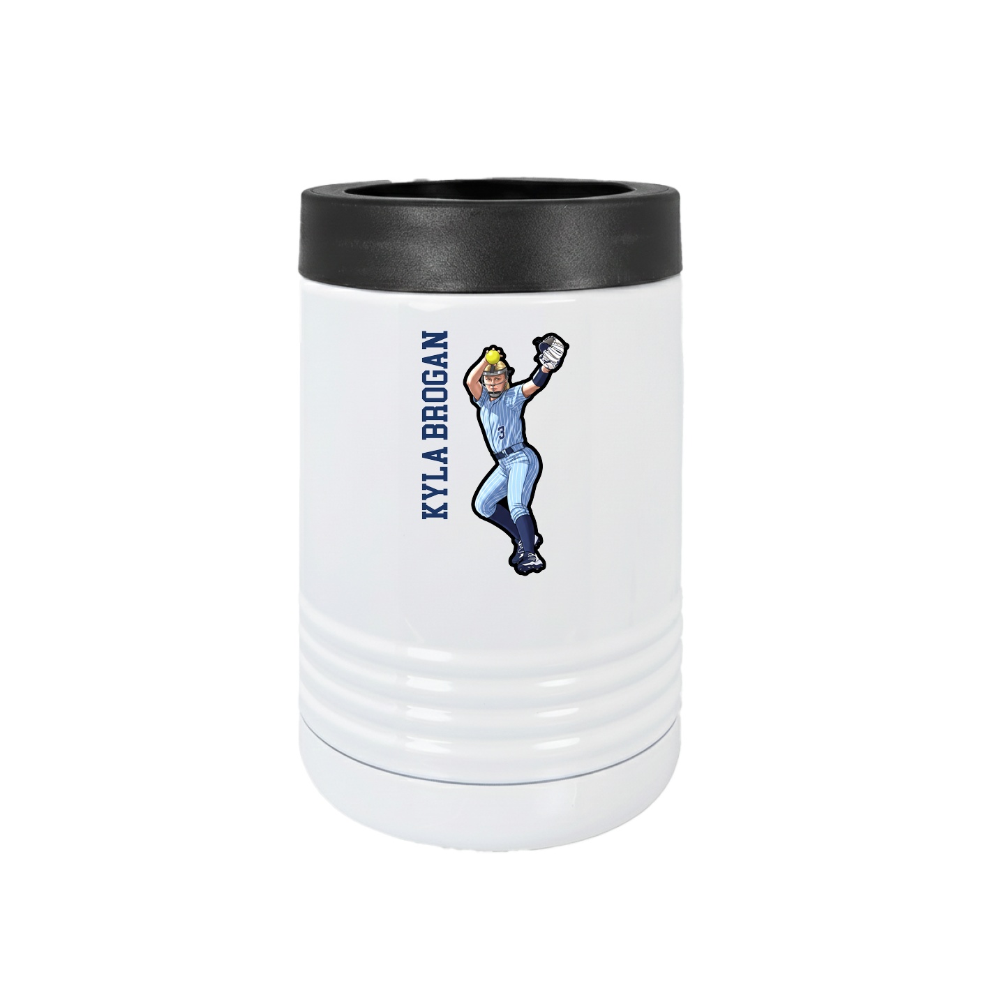 Beverage Holder — Name Vertical in White