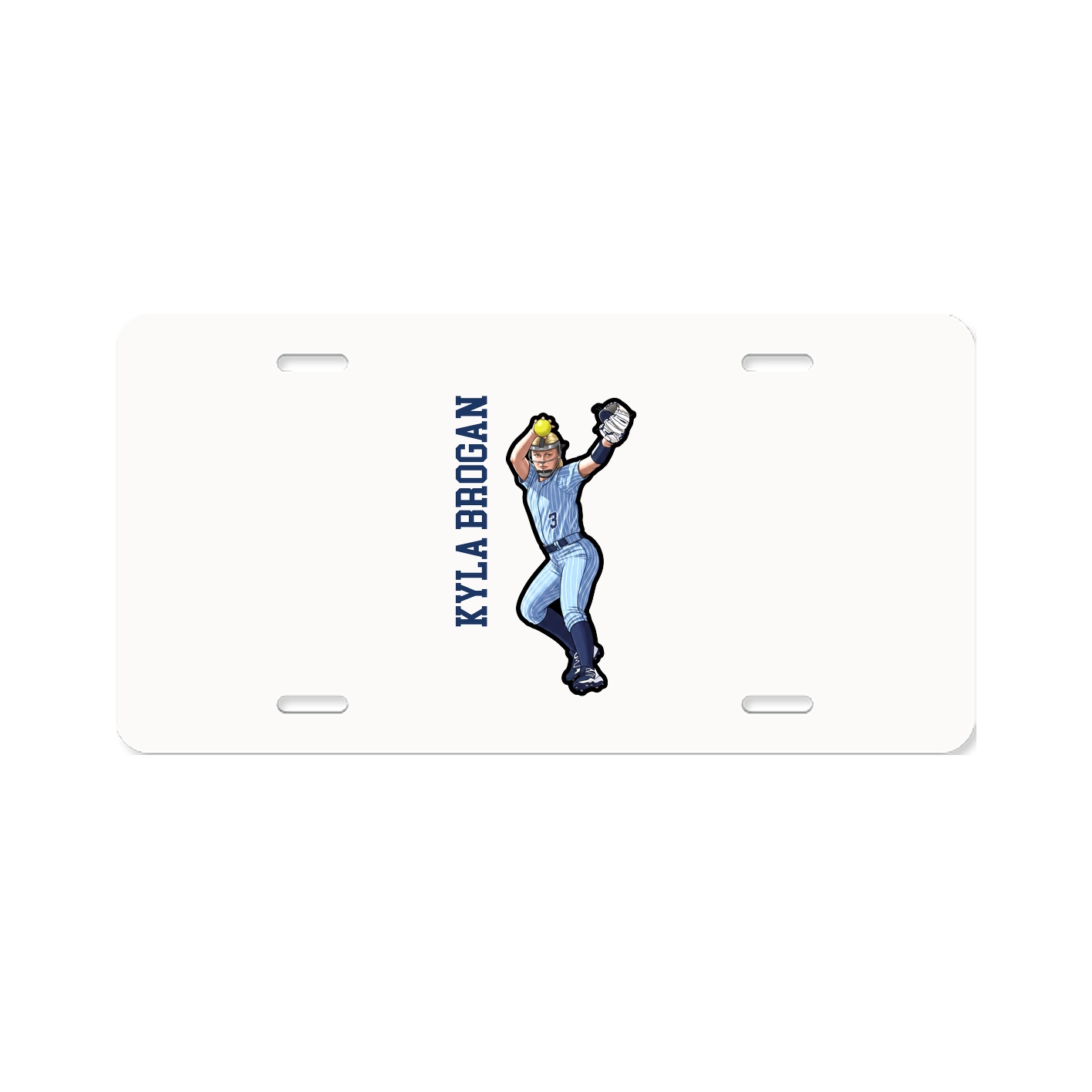 License Plate — Name Vertical in Classic
